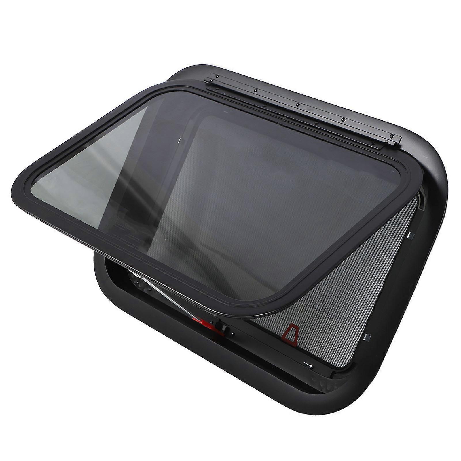 22.4x15.2 Inch RV Exit Window Emergency External Push Out Window with Mesh Screen Support Rod for Caravan Camping Trailer Motorhome 