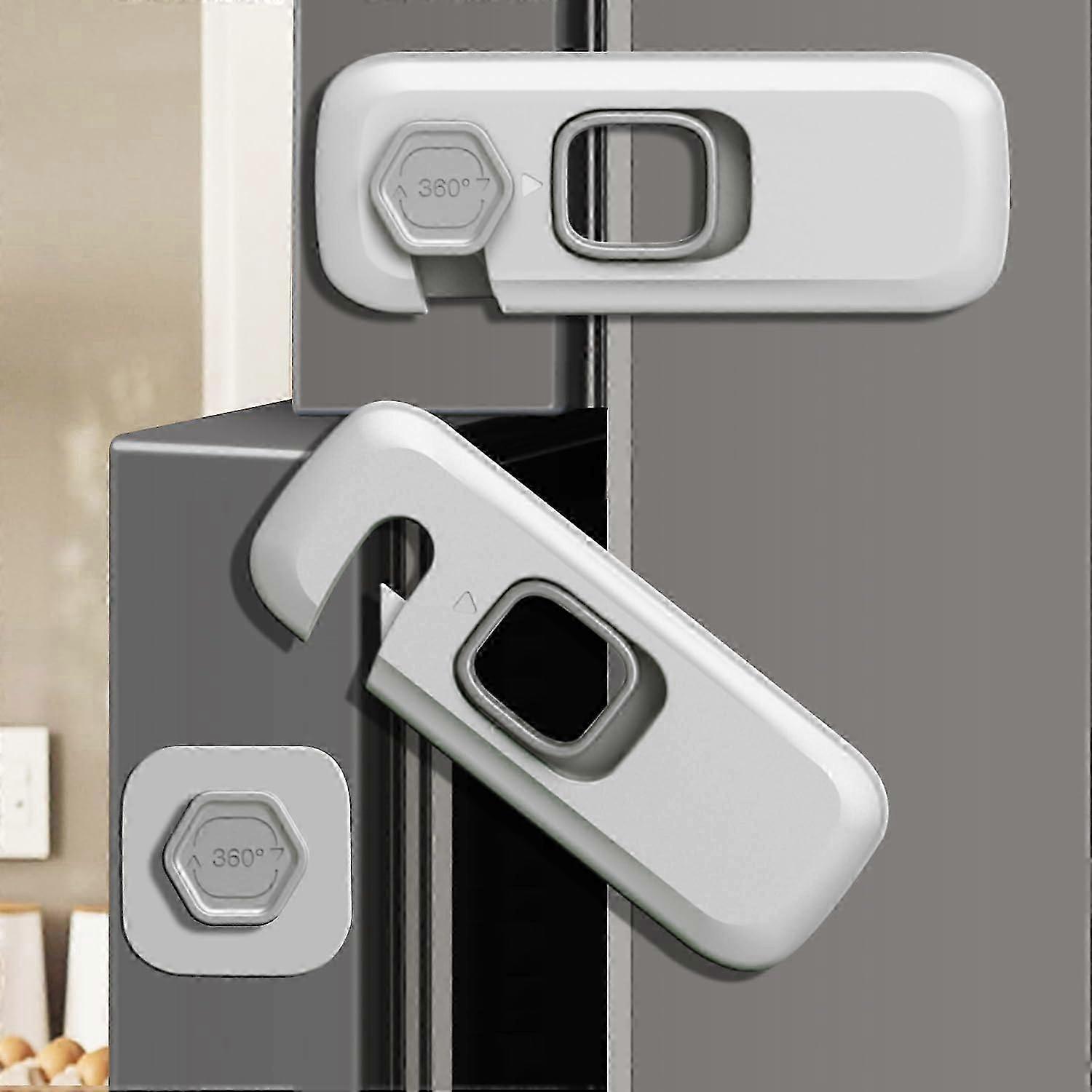 5 Sets Fridge Locks for Kids with 3M Adhesive Backing, Fridge lock for Refrigerators,Oven Lock,Drawers,Wardrobes and Freezers,Child Safety Cabinet Loc