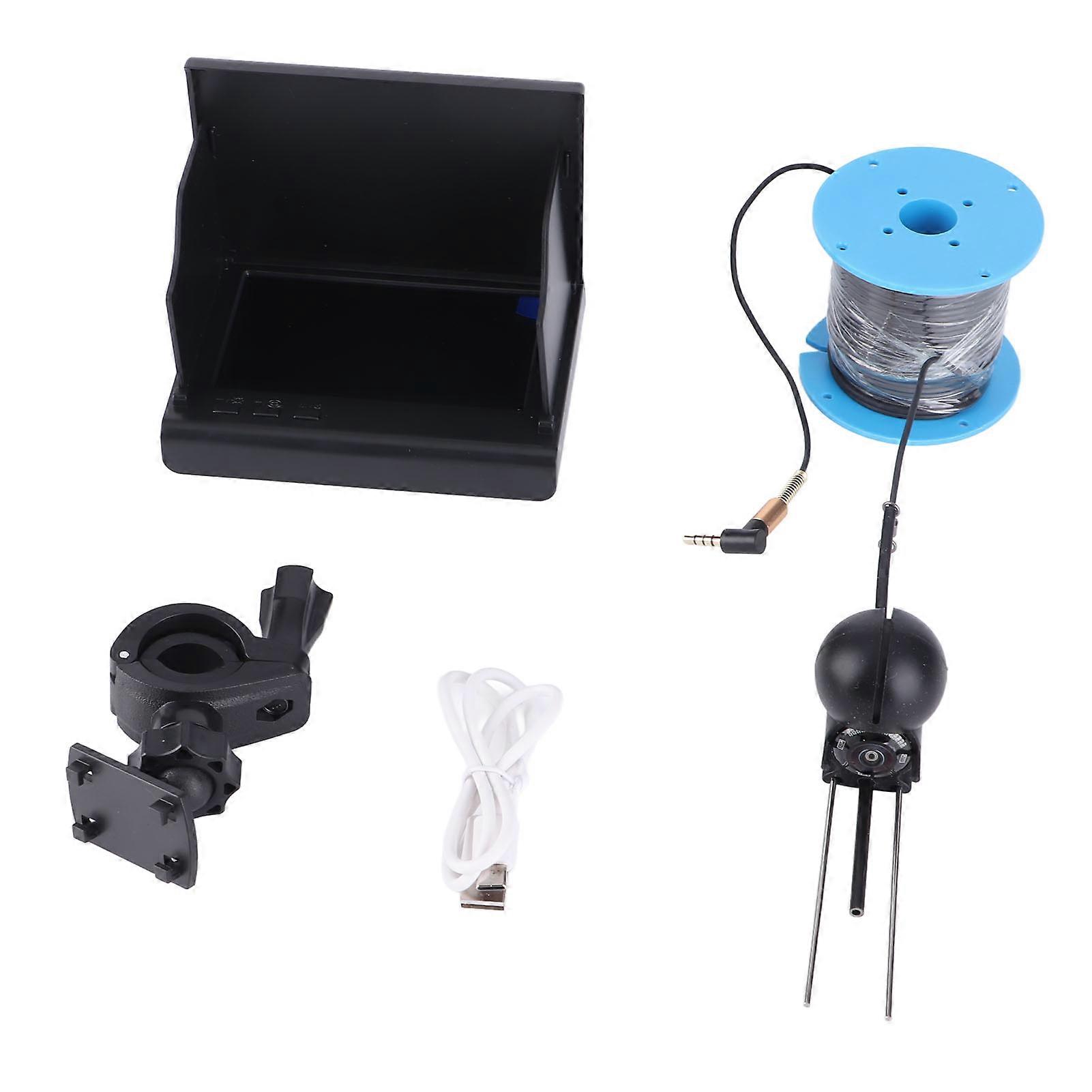 Visual Fish Finder HD 4.3in LCD Display 100cd TN Screen Depth Temperature Sensing Underwater Fishing Camera