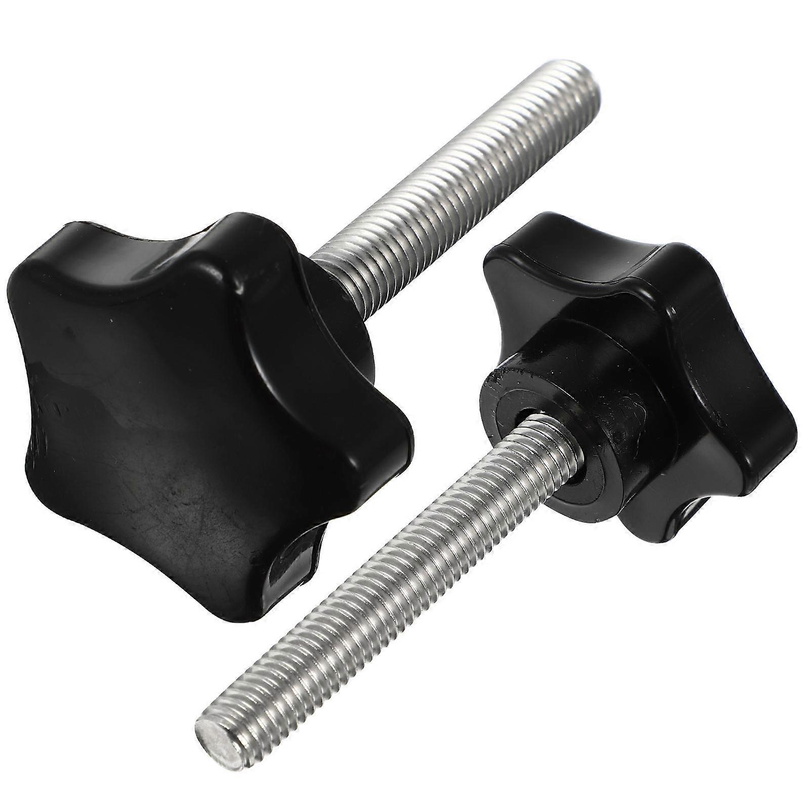It seems like you're referring to a product listing or description for **2pcs Black Star Clamping Screw Knobs with Stainless Steel Nuts**, used as