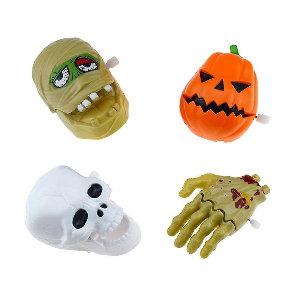 4pcs Halloween Wind Up Toys Scary Clockwork Party Favors for Kids and Adults, Assorted Mechanical Designs