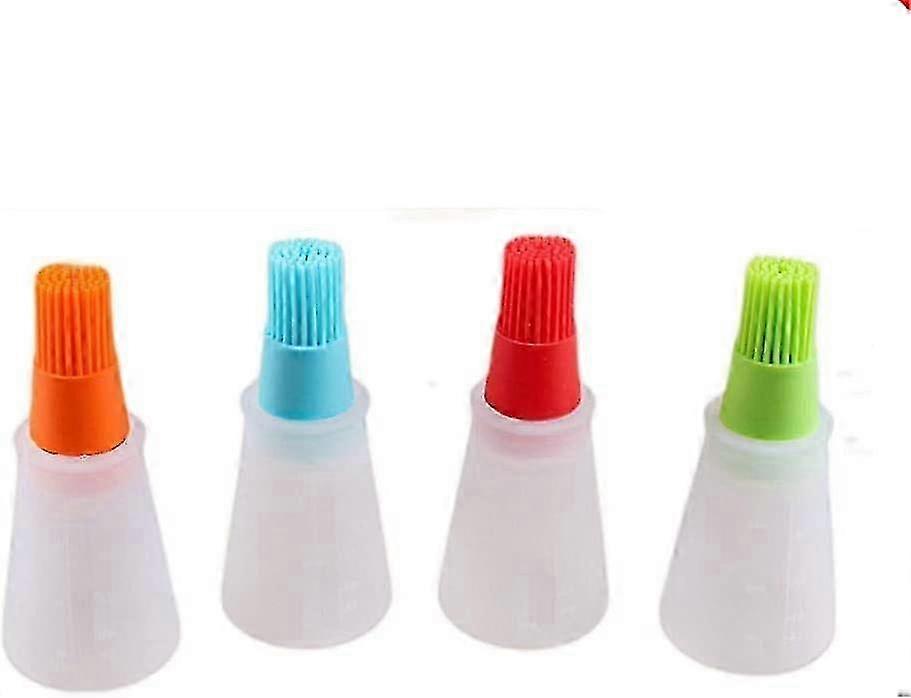 4pc Silicone Oil Brush Bottle Set for Kitchen Baking BBQ Pastry