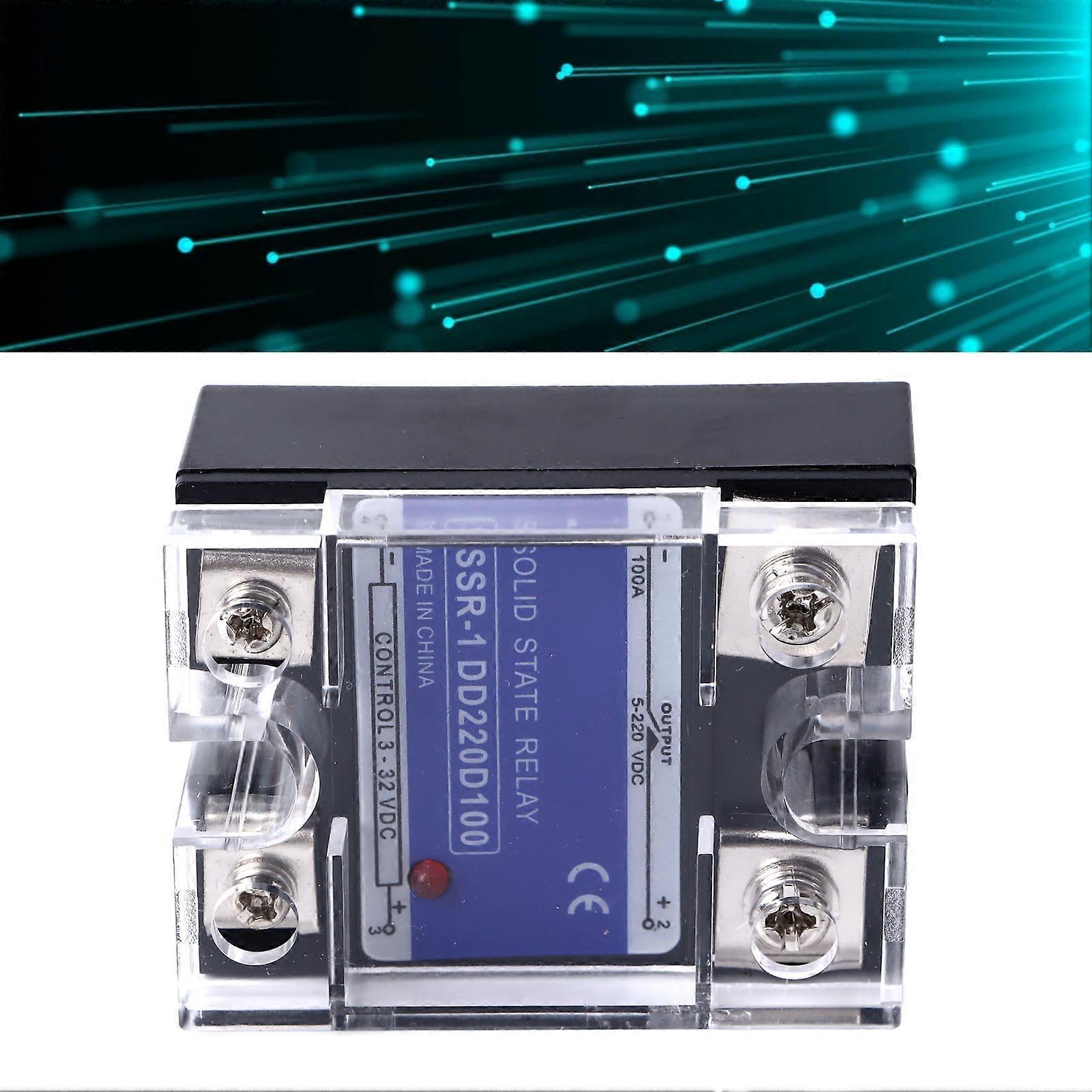 Single Phase Solid State Relay 3 to 32VDC Input 5 to 220VDC Load Solid State Relay Module 100A 