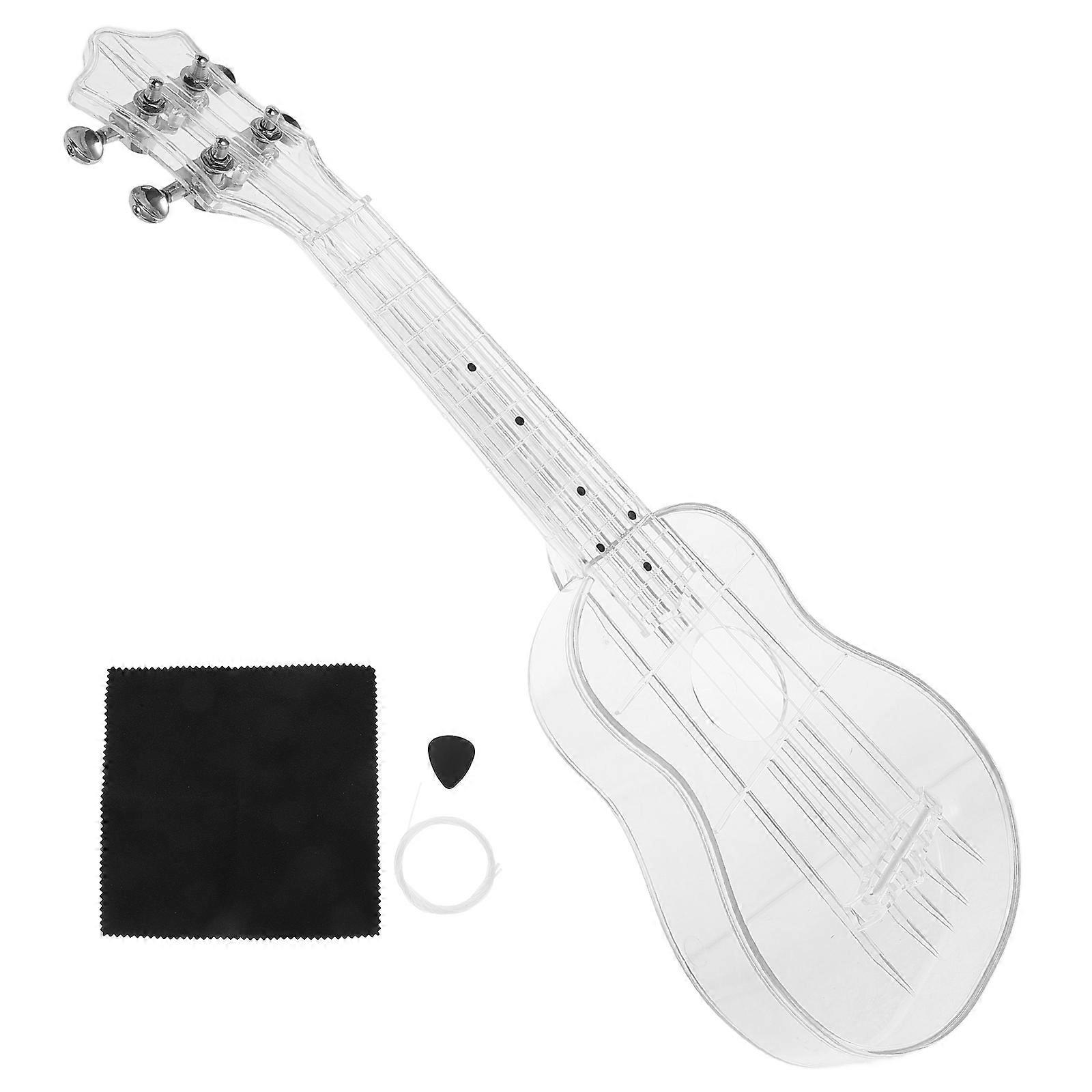 Ukulele transparente para crianças com material Air-nova leve e durável de 21 polegadas