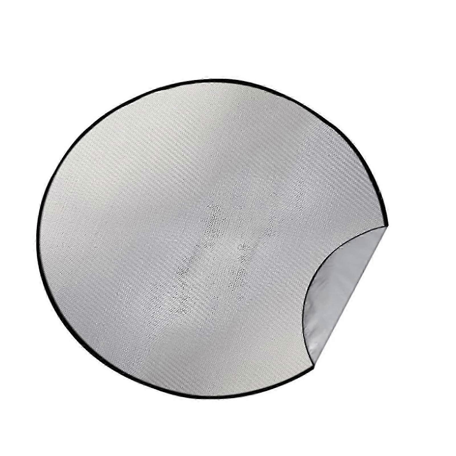 Fireproof Round Grill Mat 36 Inch Heat Resistant Deck Protector for Backyard-Silver