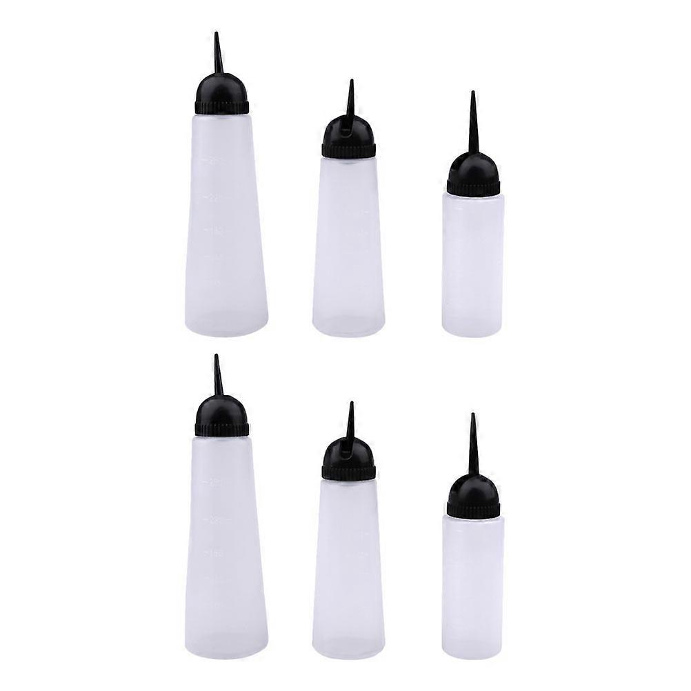 6pcs Hairdressing Measuring Bottle Set for Hair Color, Shampoo, Conditioner & Scalp Treatment – Salon & Home Use Applicator Bottles