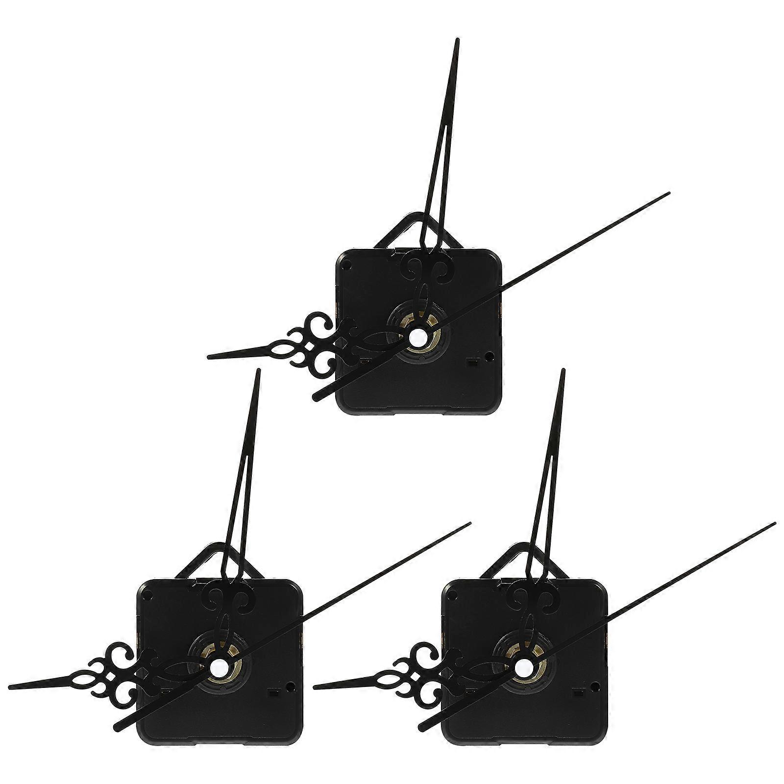 Clock Mechanisms Wear-Resistant Clock Movement Replacement Parts Plastic Silent Design Precise Timekeeping 3Sets