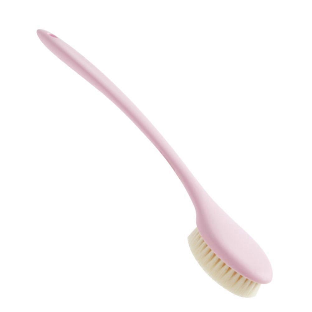 Long Handle Bathing Brush for Body Scrubing Pink Back Rub Bristles