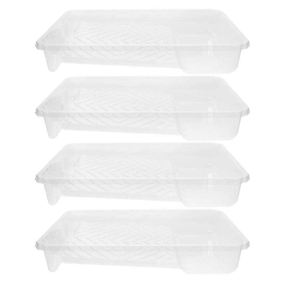 Paint Tray Plastic Diy Projects Painting Walls Furniture Transparent 39.00X28.50X6.50CM Spill Prevention