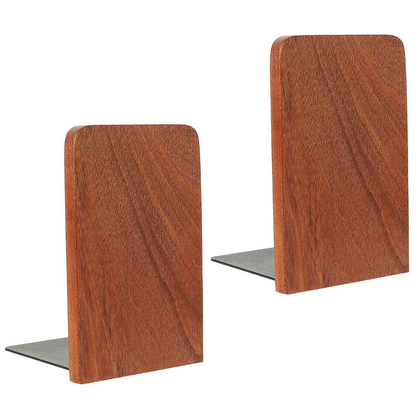Documents Organizers Metal Base Book Stand Desktop Book Holders Brown 13x10.5x7.8cm Book Organization 2Pcs