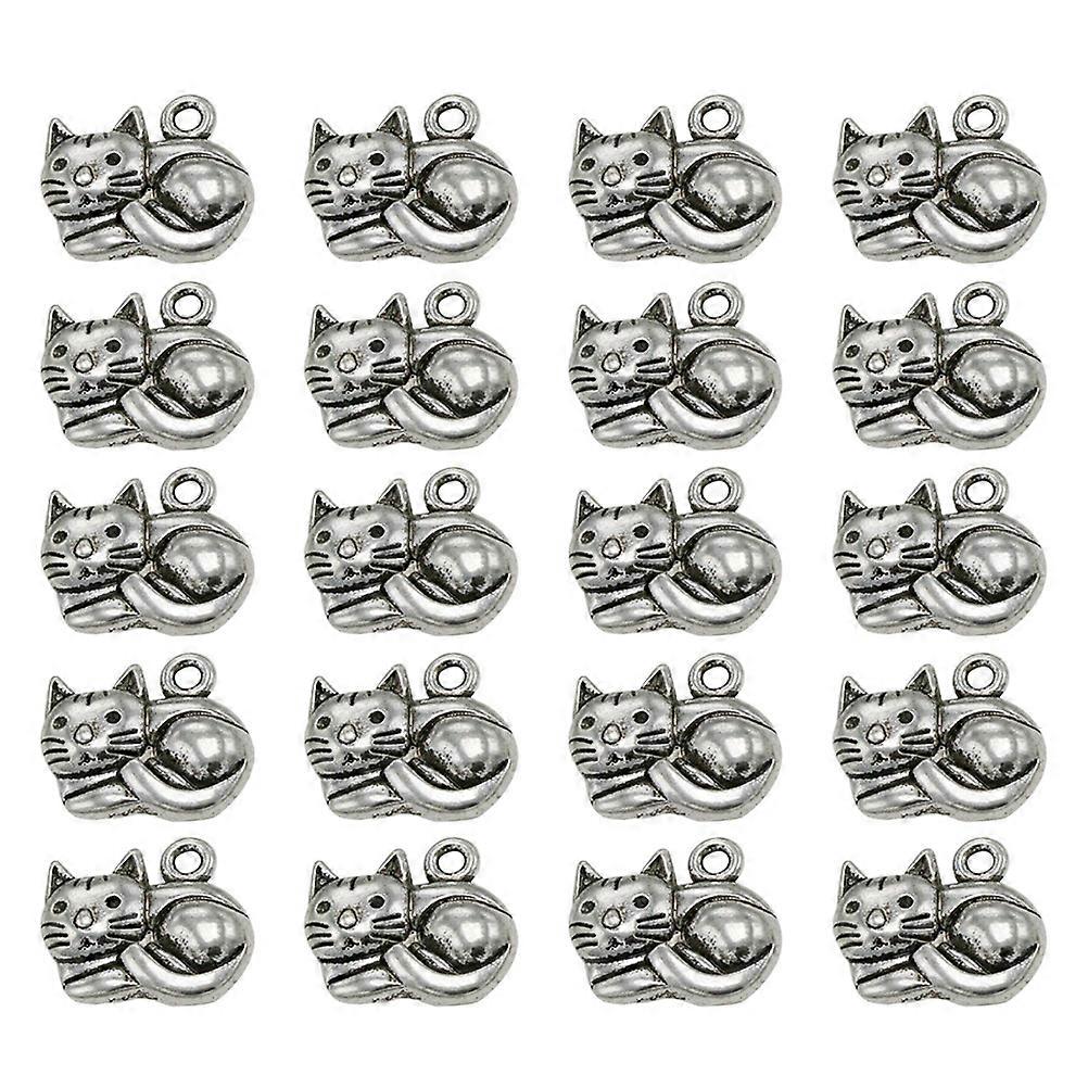 Earring Charms For Jewellery Making Cat Shape Pendant Simple Design Diy Projects 1.5 X 1.2 X 0.2Cm Alloy 20Pcs