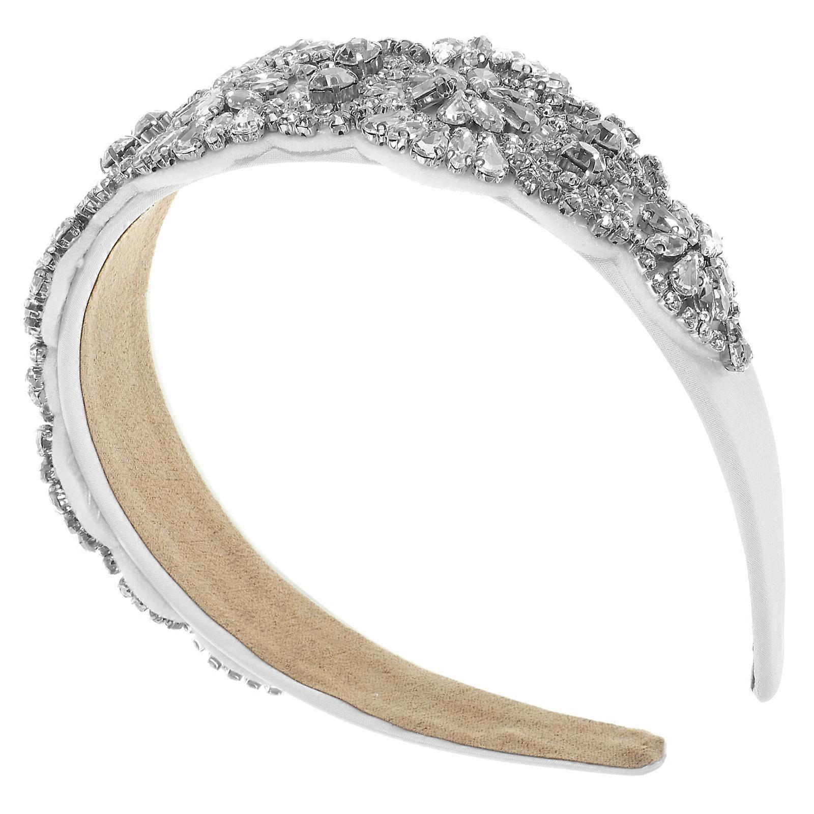 Here's a polished and engaging product description based on your input:
**Padded Wide Rhinestone Headband for Women & Teens – Sparkling Beaded