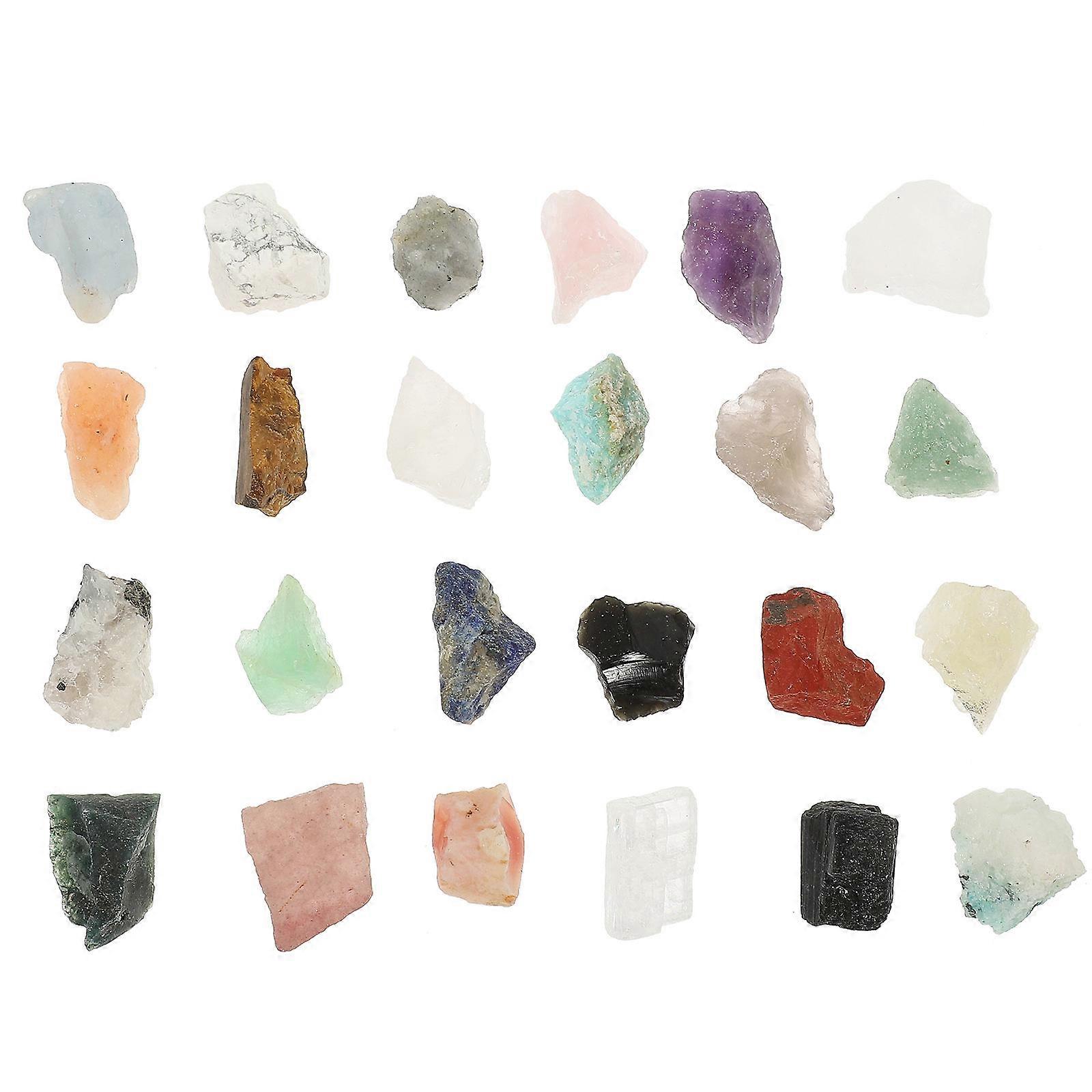 Crystal Stones Ornament Mineral Specimen For Children And Adults Natural Style 24Pack