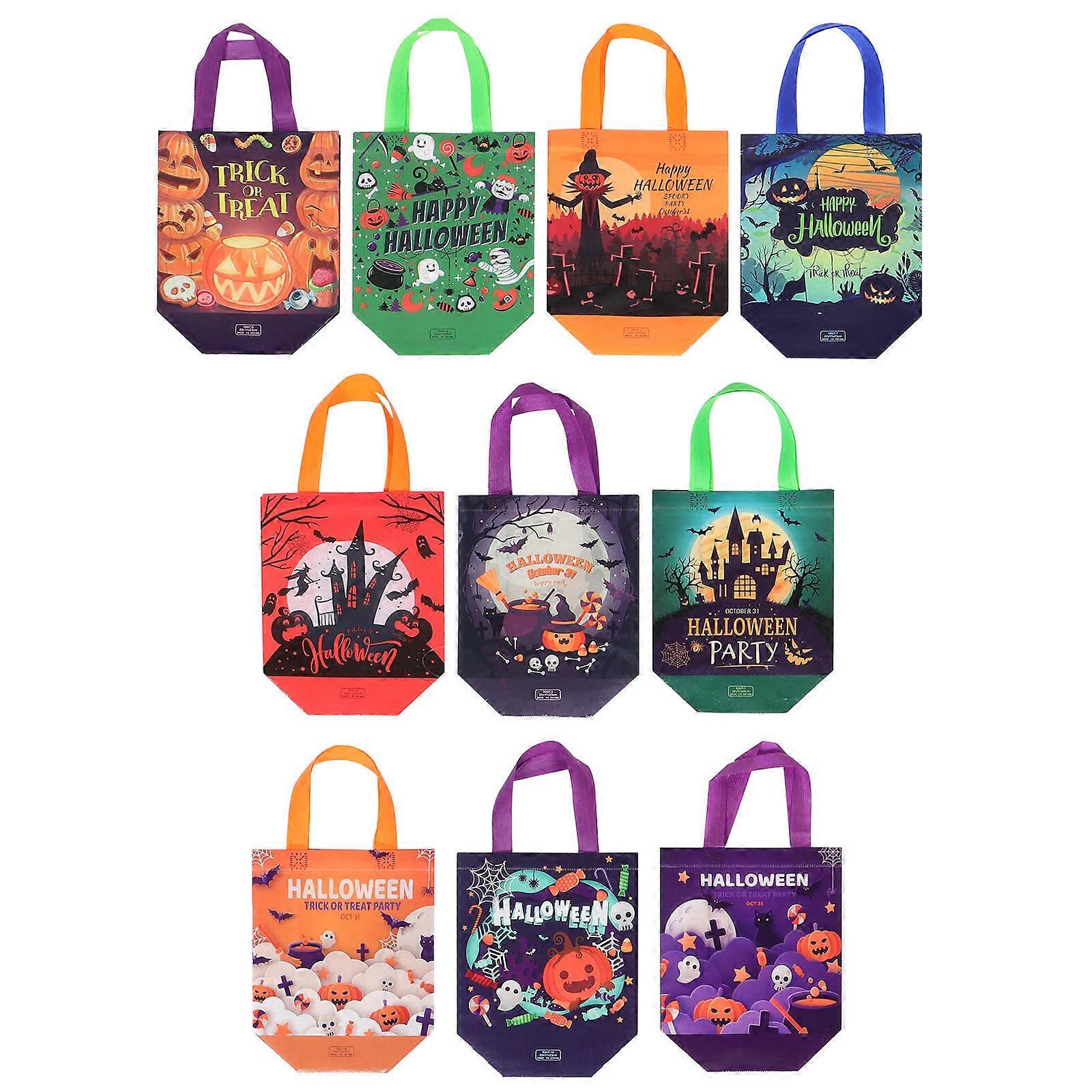 Waterproof Halloween Candy Tote Bag Non-Woven Material For present Giving And Class Party 10Pcs