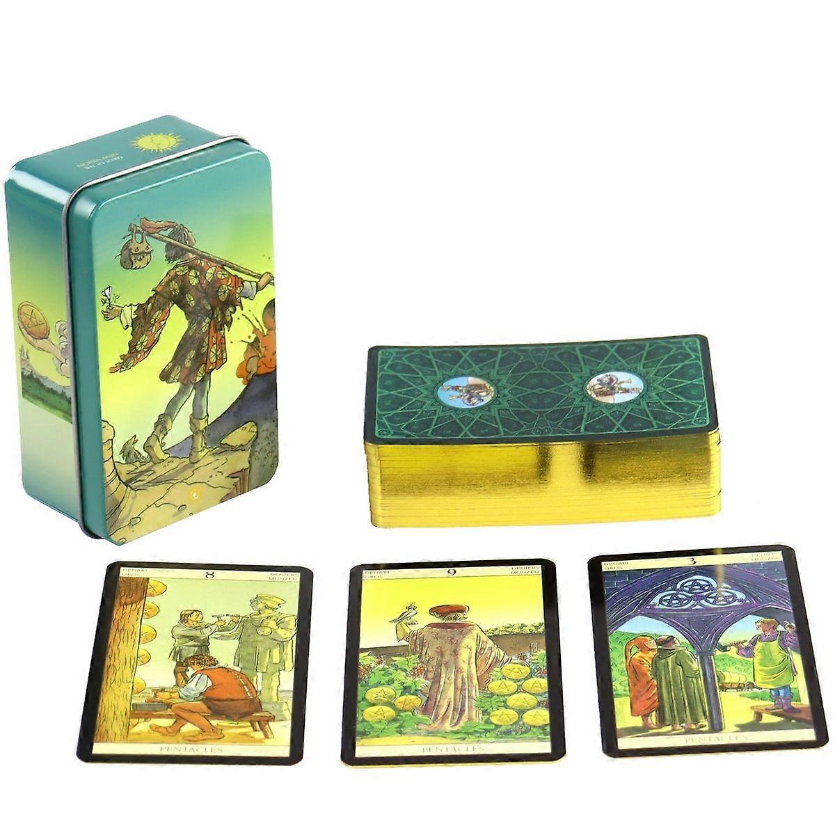 Tarot Cards Deck Gold Edge Divination Oracle Reading Set