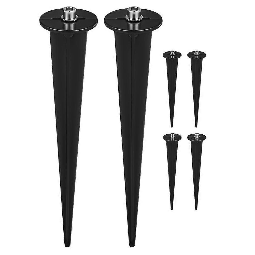 Stakes for Yard Lights Square Shaped Ground Stake Simple Design 6Pcs Black LED Lighting