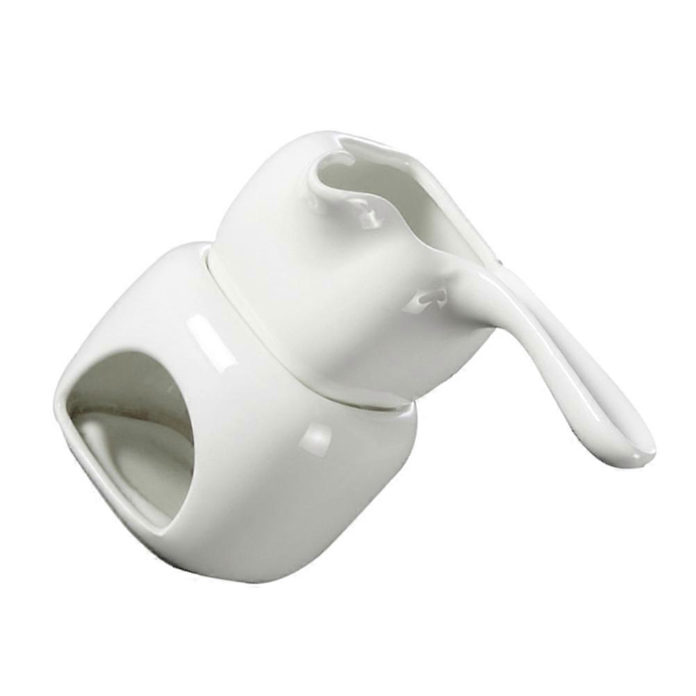 Ceramic Chocolate Melting Pot with Handle and Stand, Sturdy Kitchen Fondue Cooker for Cheese, Butter, Candy, Wax, and Baking – Non Stick Surface for