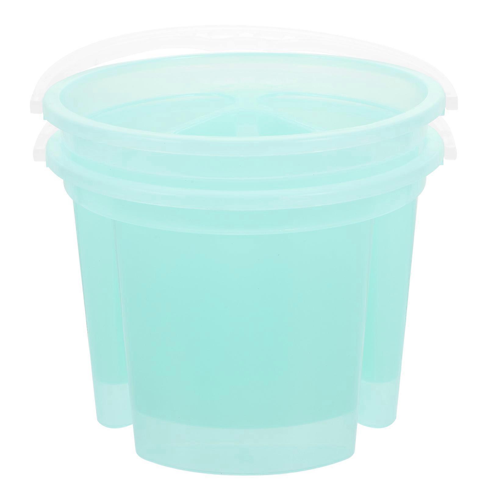 Plastic Artist Brush Basin for Washing and Mixing with Handle Green Storage Use 2 Pieces