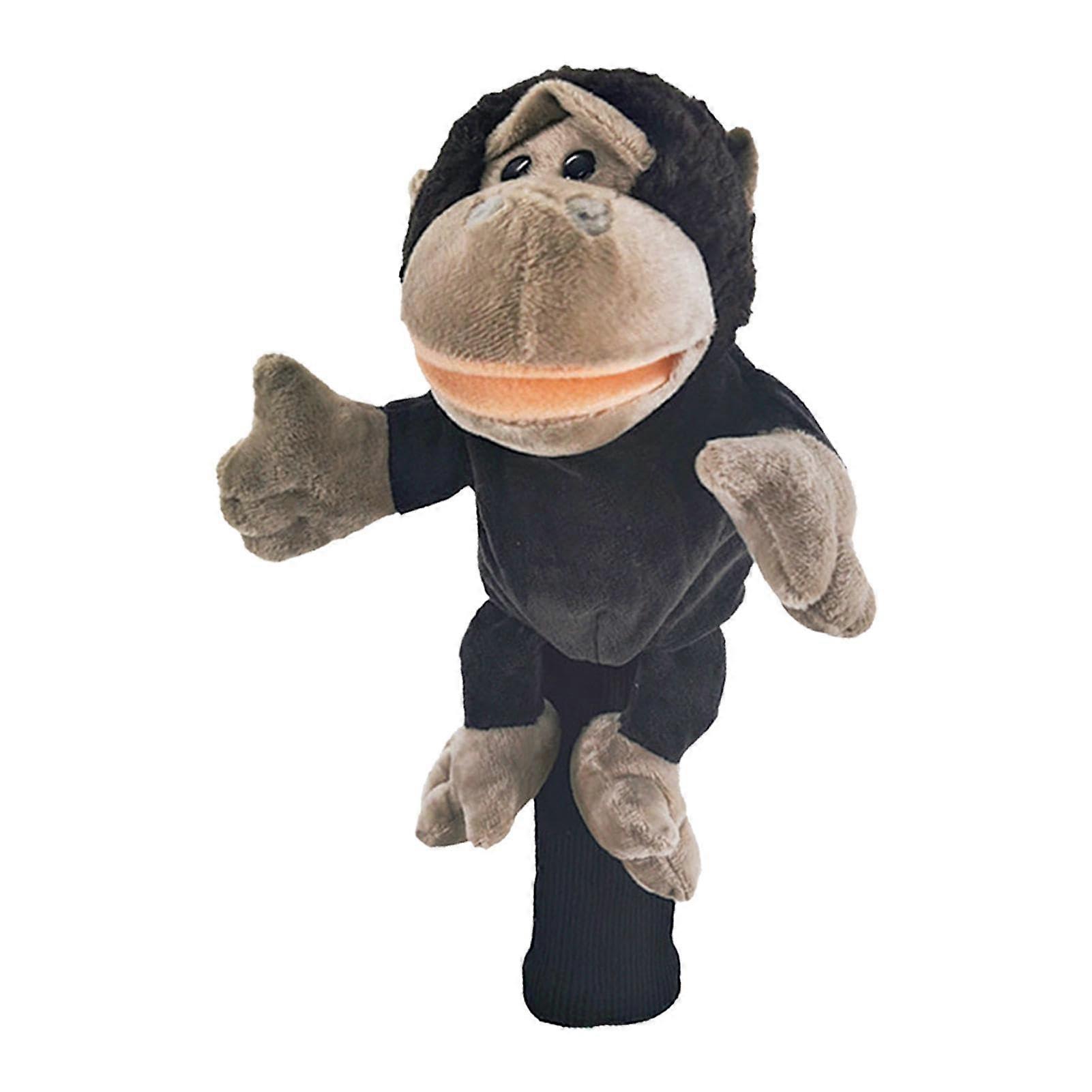 Golf Headcover Set, Creative Plush Golf Driver and Putter Covers, Funny Chimpanzee Design, Durable Compatibility