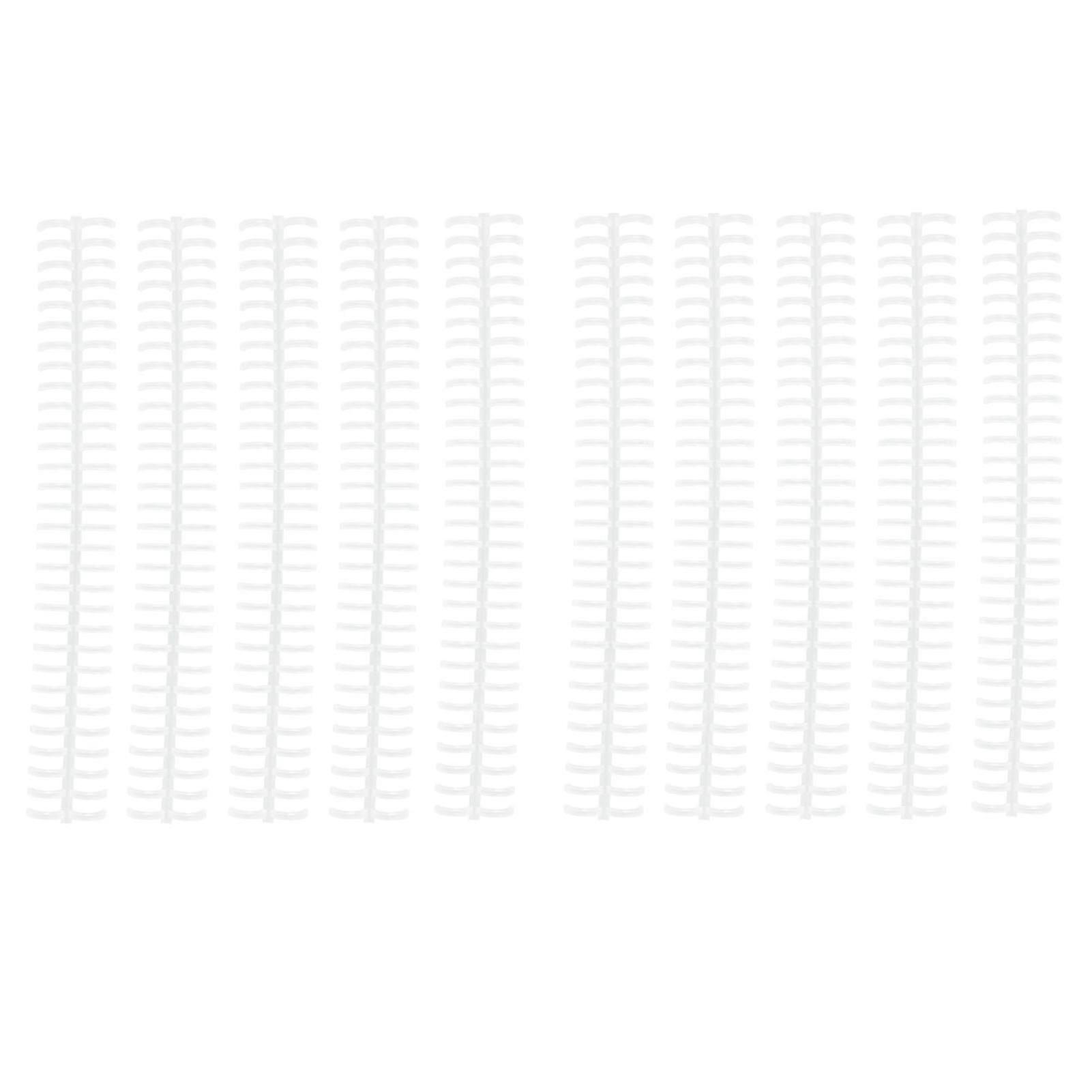 10Pcs Δένοντας Σπονδυλικές στήλες Χτένες σπειρών 30 τρύπες πλαστική λωρίδα για χαλαρά φύλλα 1/2in διάμετρος διαφανής
