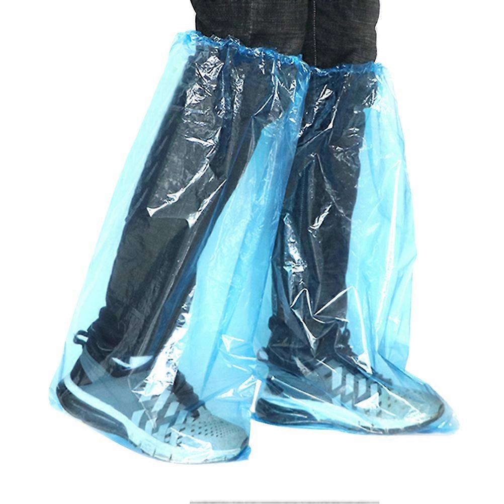 Waterproof Boot Covers Protective Overshoes Daily Use Blue Long Tube 20Pcs