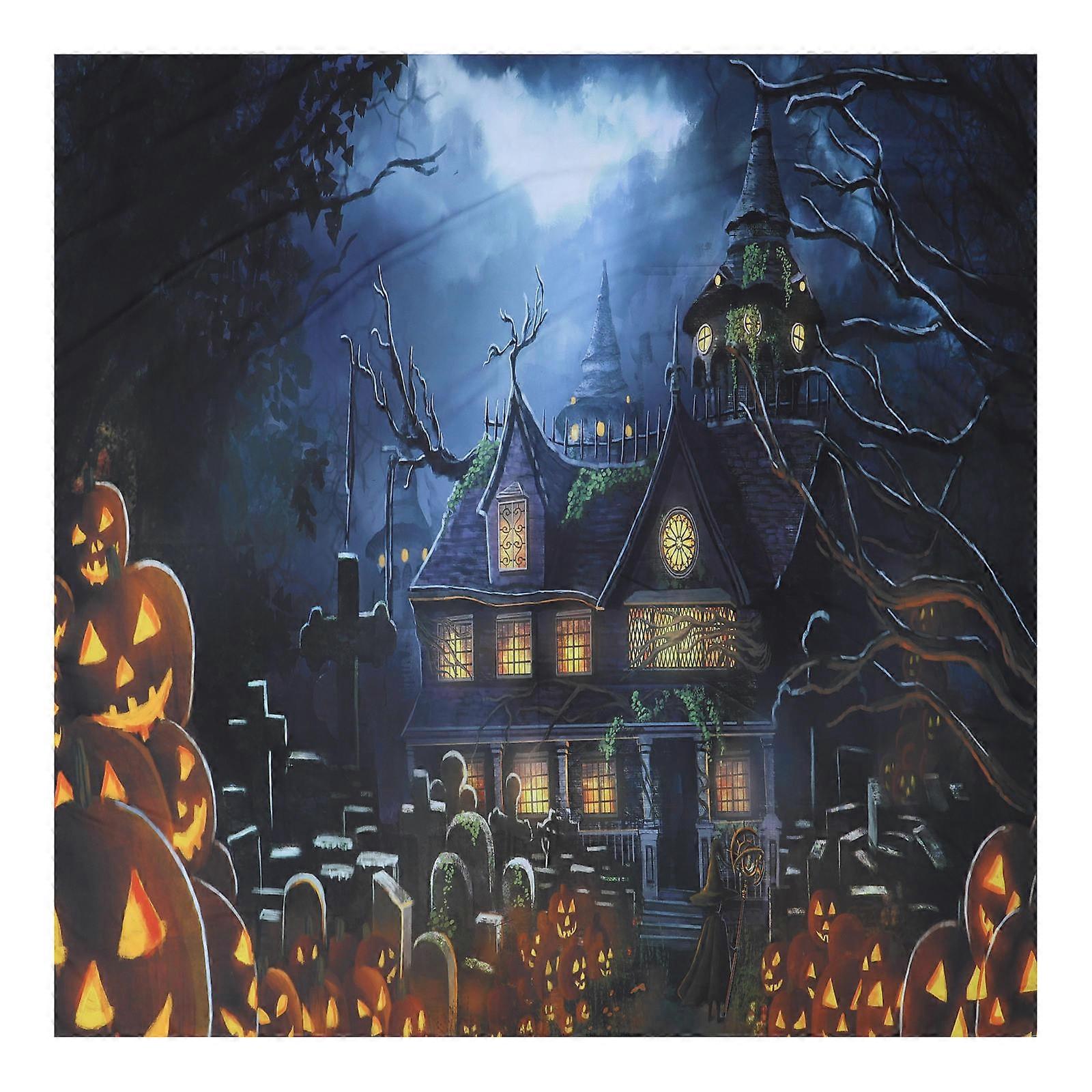 Halloween Backdrop Photographic Background Cloth Festivals Home Photography Multi 150.00X140.00X0.10CM Photo Backdrop 1Pack