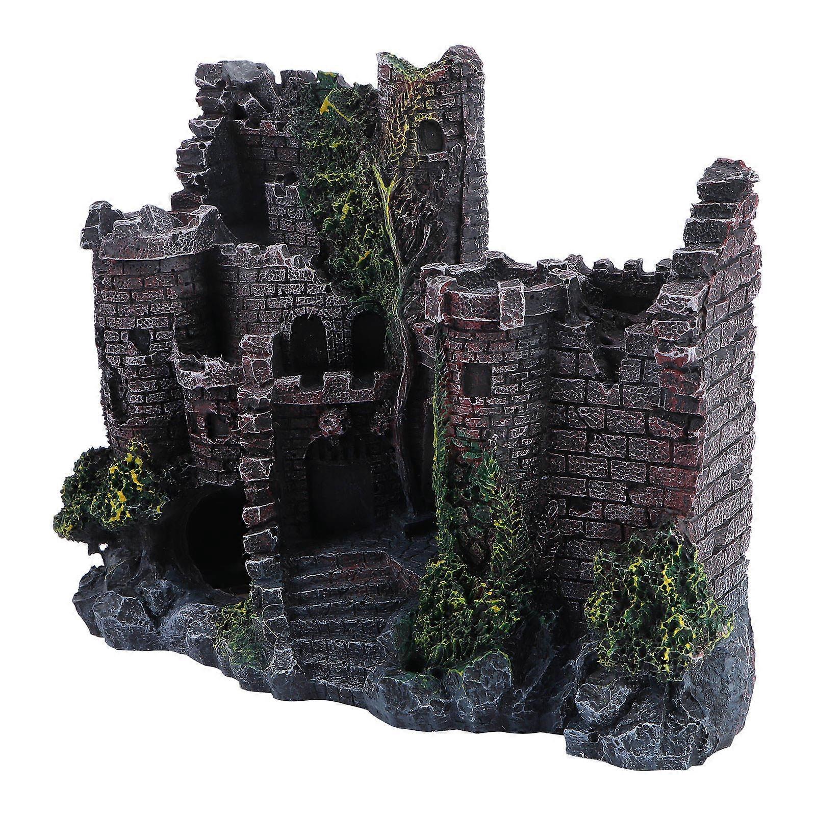 Ancient Castle Aquarium Ornament for Desktop Decoration Use Realistic Appearance 1Pack