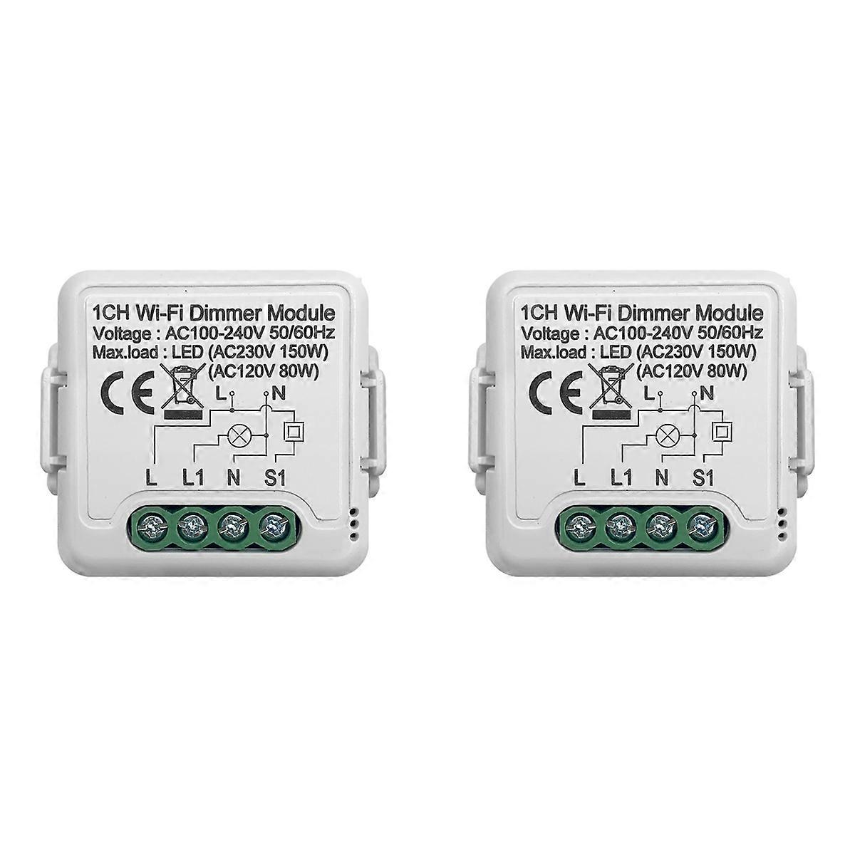 Tuya Wifi Smart Dimmer Switch Module 10A Support 2 Way Control 1 Gang