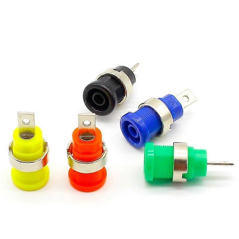 Banana Female Jack Binding Wire Connector - 5pcs in Black, Red, Blue, Yellow, Green - Multi-Color Set for Audio Applications