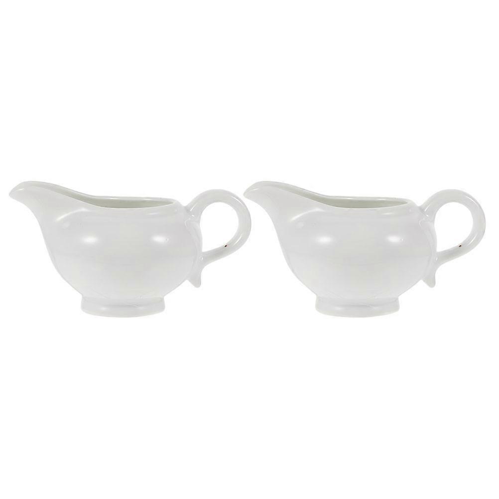 Gravy Container Ceramic Gravy Boat For Tableware Housewarming Party 12.5X8X5.5cm 2Pcs