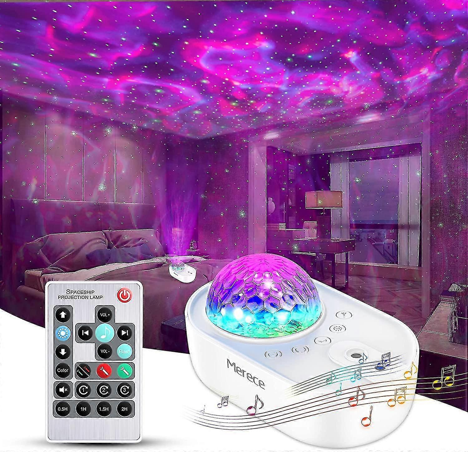 Galaxy Night Light Projector, 3 In 1 Star Projector with Remote Control, Music Speaker & 5 White Noises for Bedroom/Party/Home Decor