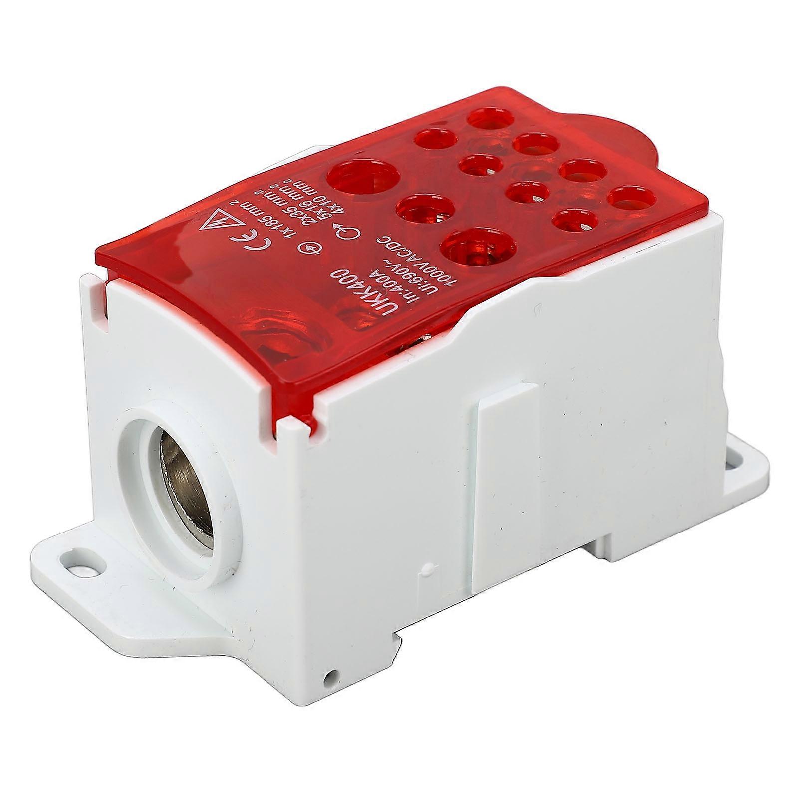 Terminal Block Junction Box DIN Rail Main Line Universal Power Distribution 690V 400A Red 