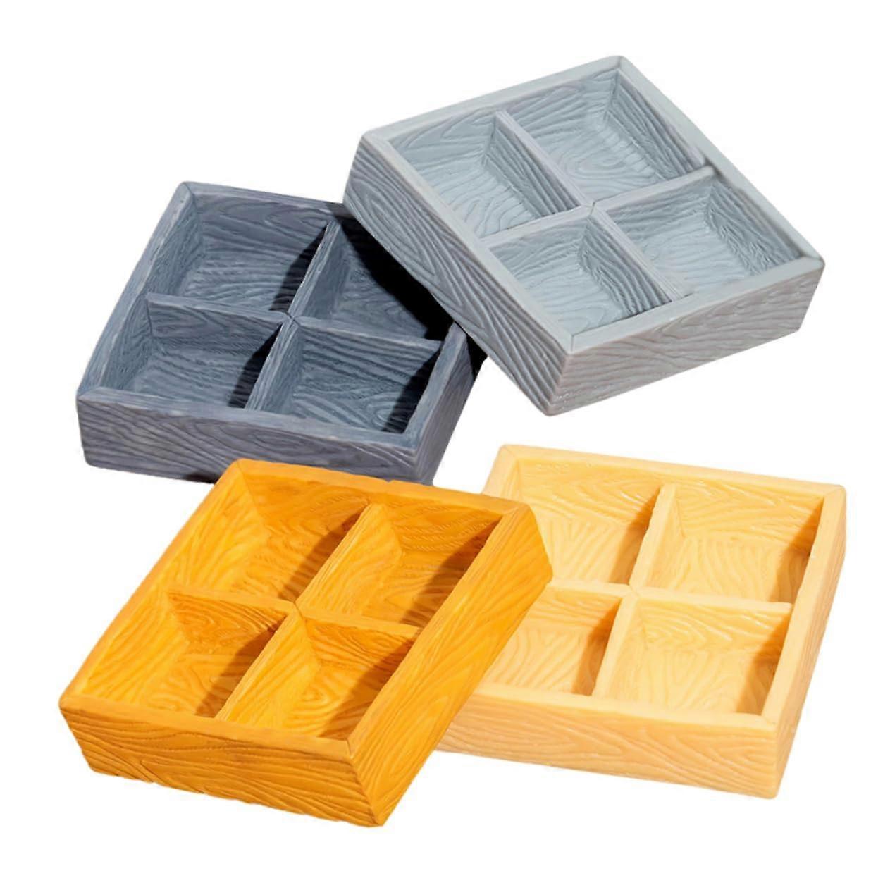 Puppenhaus Miniature 4 Piece Realistic Resin Plate Boxes For Candy Nuts Miniature Scene Storage