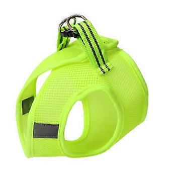 Cat Chest Harness with Leash Multifunctional Breathable Mesh Pet Adjustable Back Strap for Walking Training Green L