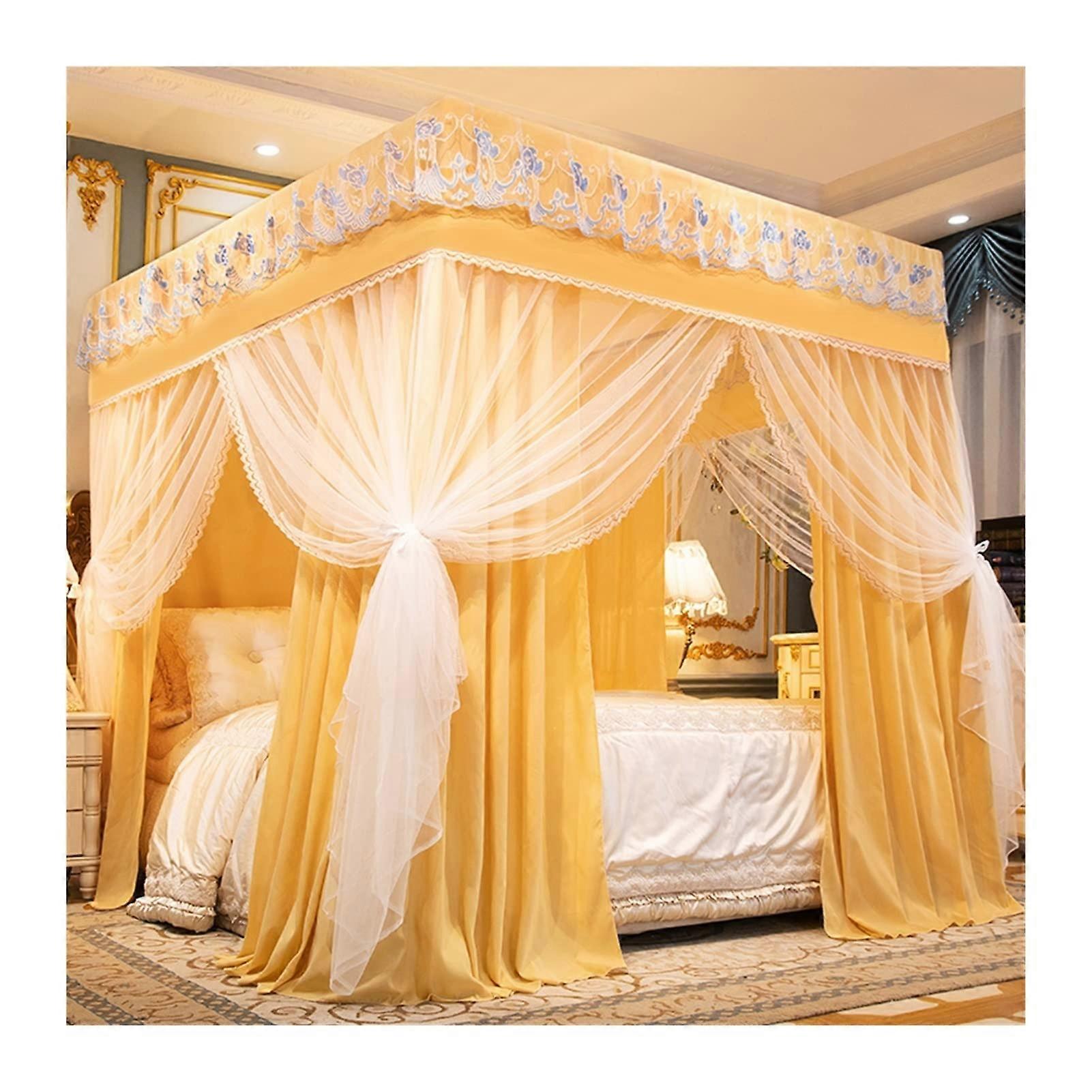 Bed canopy mosquito net for bedroom, 2m luxurious bed curtain, spacious blackout bed canopy (Size: 150 x 200 x 200 cm).