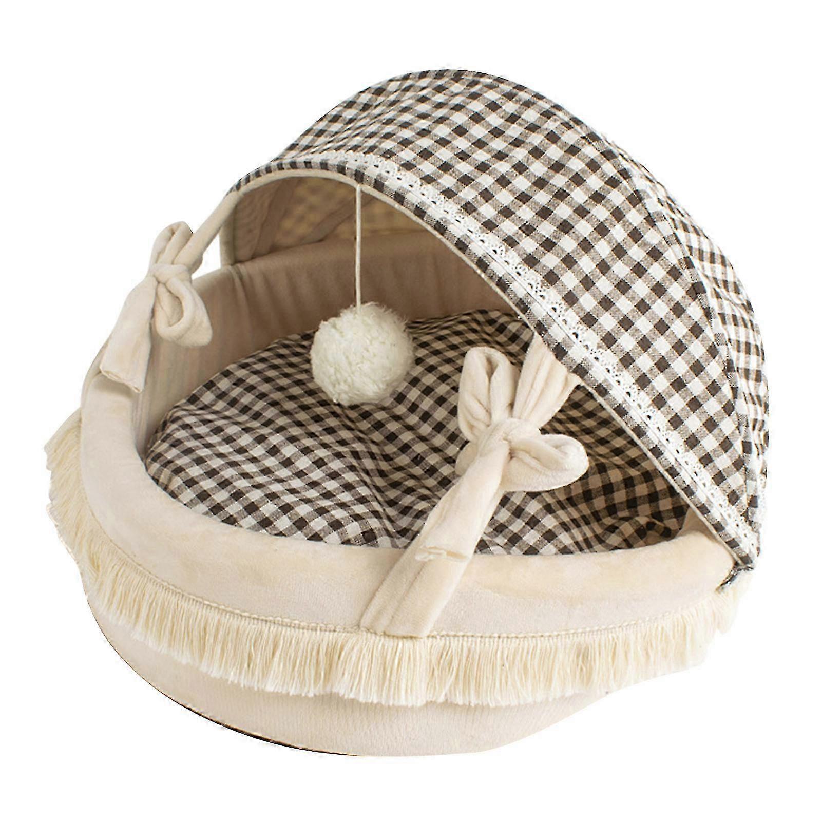 猫や小型犬のための快適で暖かい折りたたみ式洗える半密閉型ペットテント洞窟ベッド