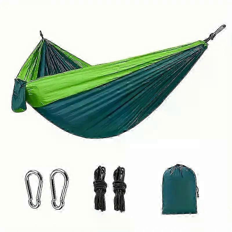 Lightweight Portable Double Hammock with Tree Straps for Outdoor Hiking, Beach, and Travel