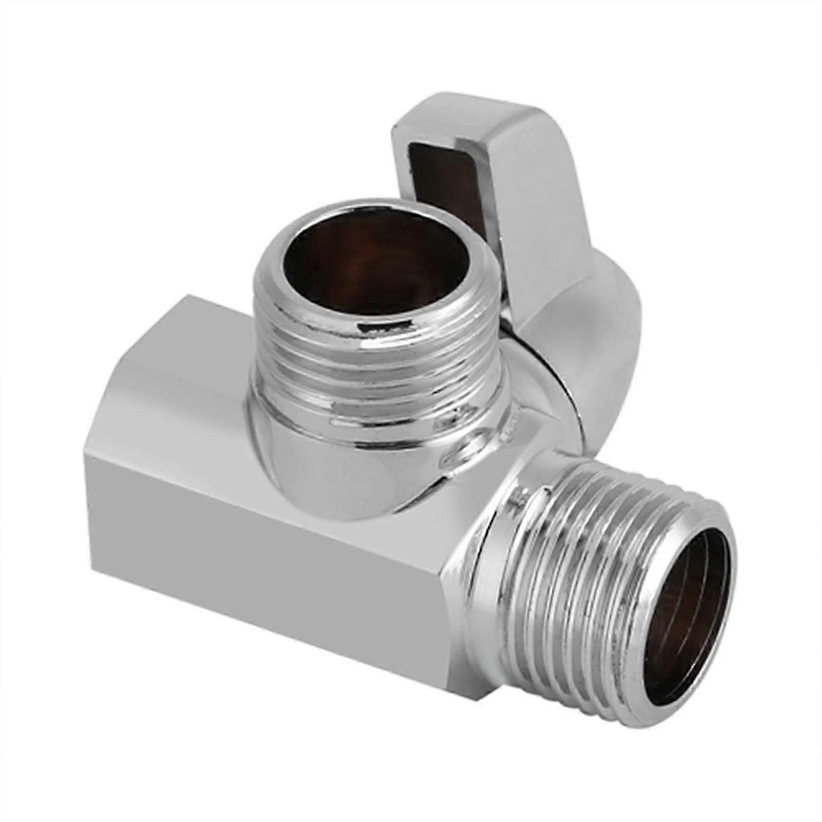 3-Way Chrome Diverter G1/2 T Shape Adapter Valve for Shower Arm Mounted