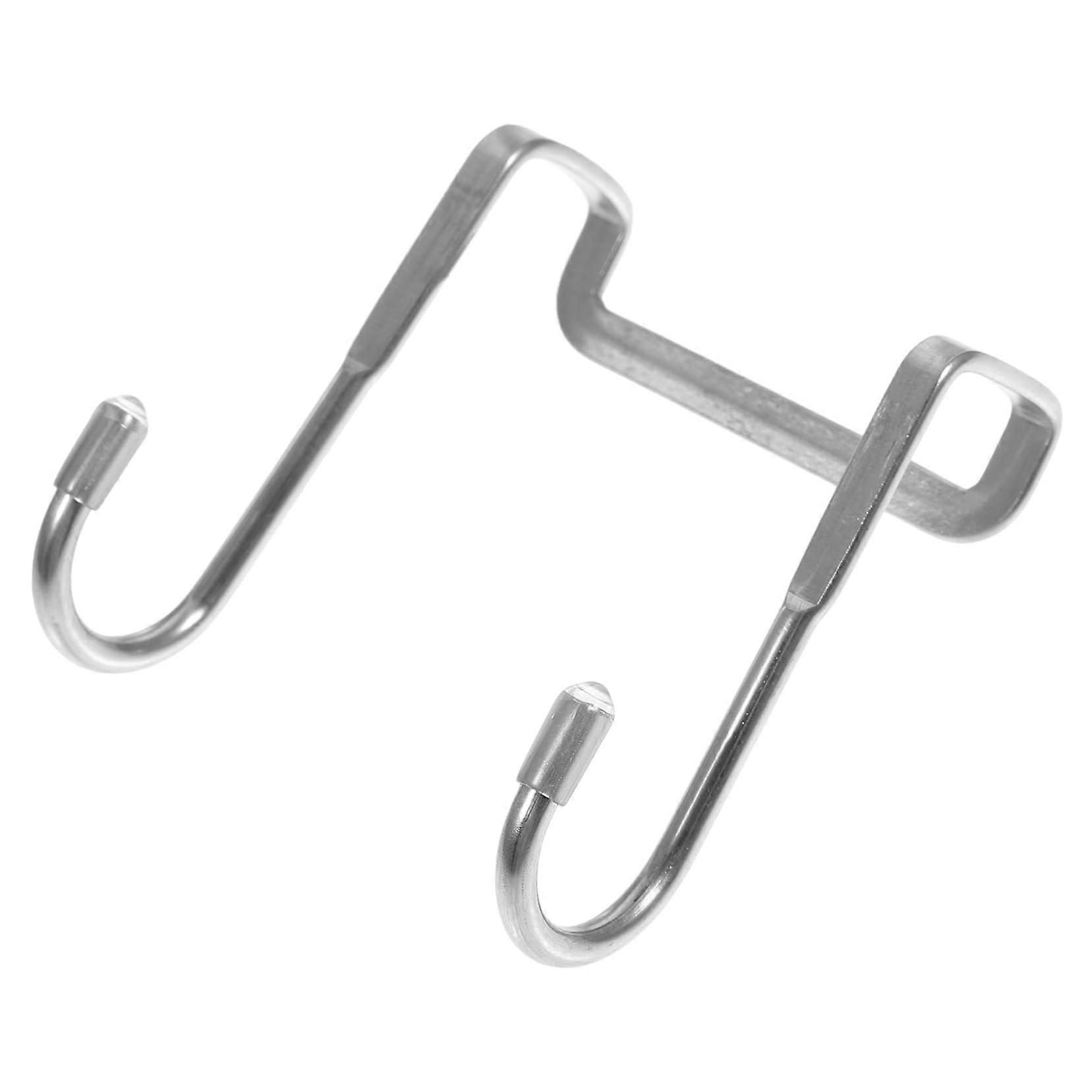 2-Pack Adjustable S Hooks for Cabinets, Waterproof Rust-Free Over Door Hangers for Bathroom and Office Organization