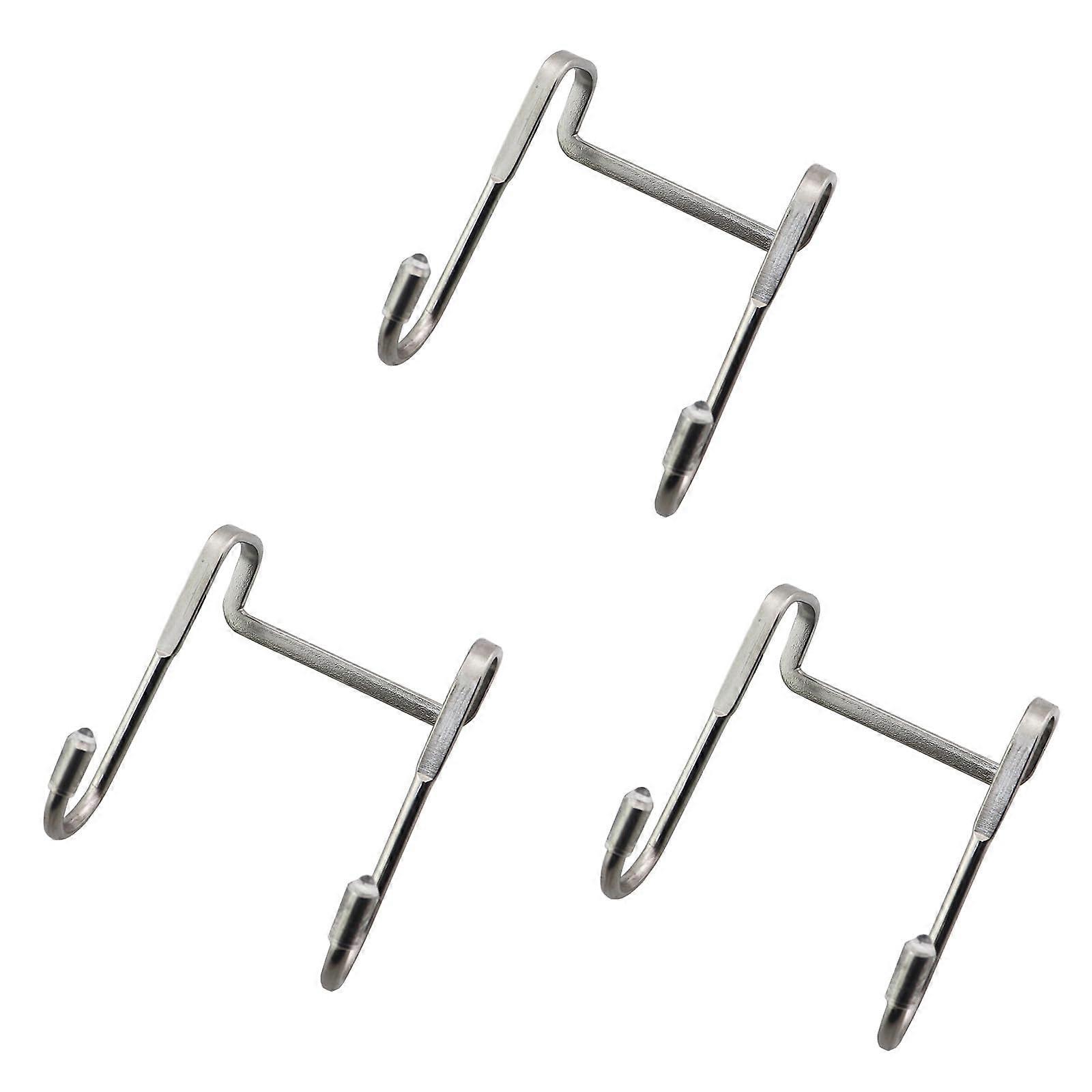 304 Stainless Steel Double S-Hooks, 3 Pack, Heavy Duty, Multi-Functional Hooks for 2.9 cm Thick Doors or Fence Tops