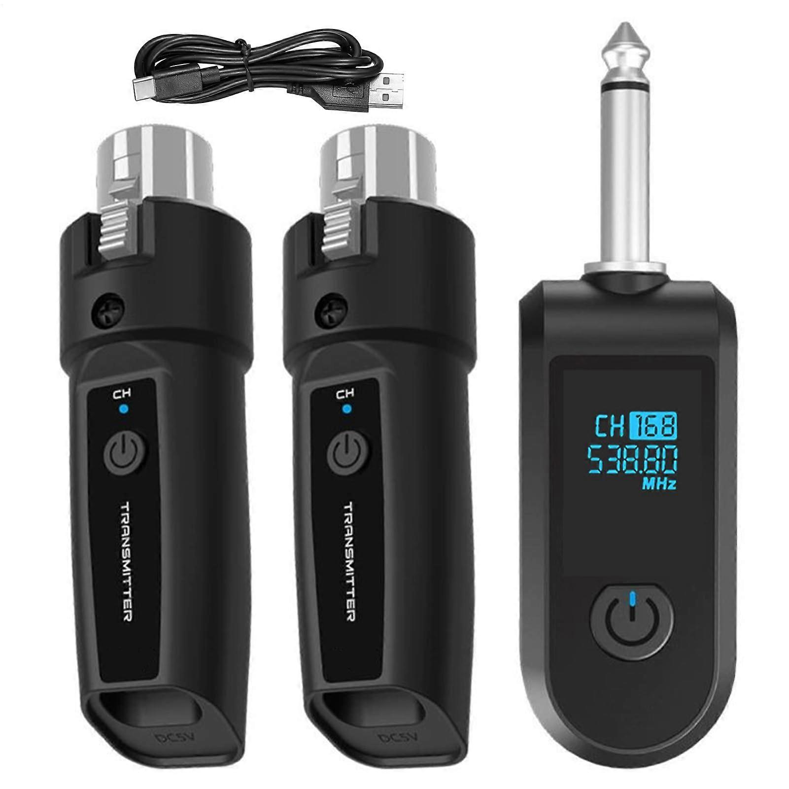 Wireless Microphone Adapter, Mixer Adapter  Portable Wireless Audio Transmitter Receiver for Guitar, Singing, Karaoke, Mixer, Wired Signals, Model B