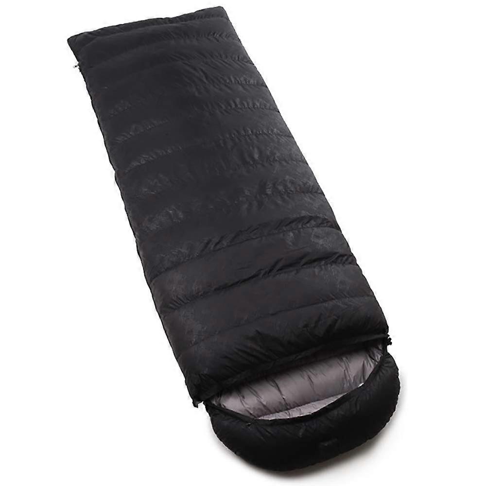 Camping Sleeping Bag Waterproof Lightweight with Double Zip Full Length for 10°C 5°C Black