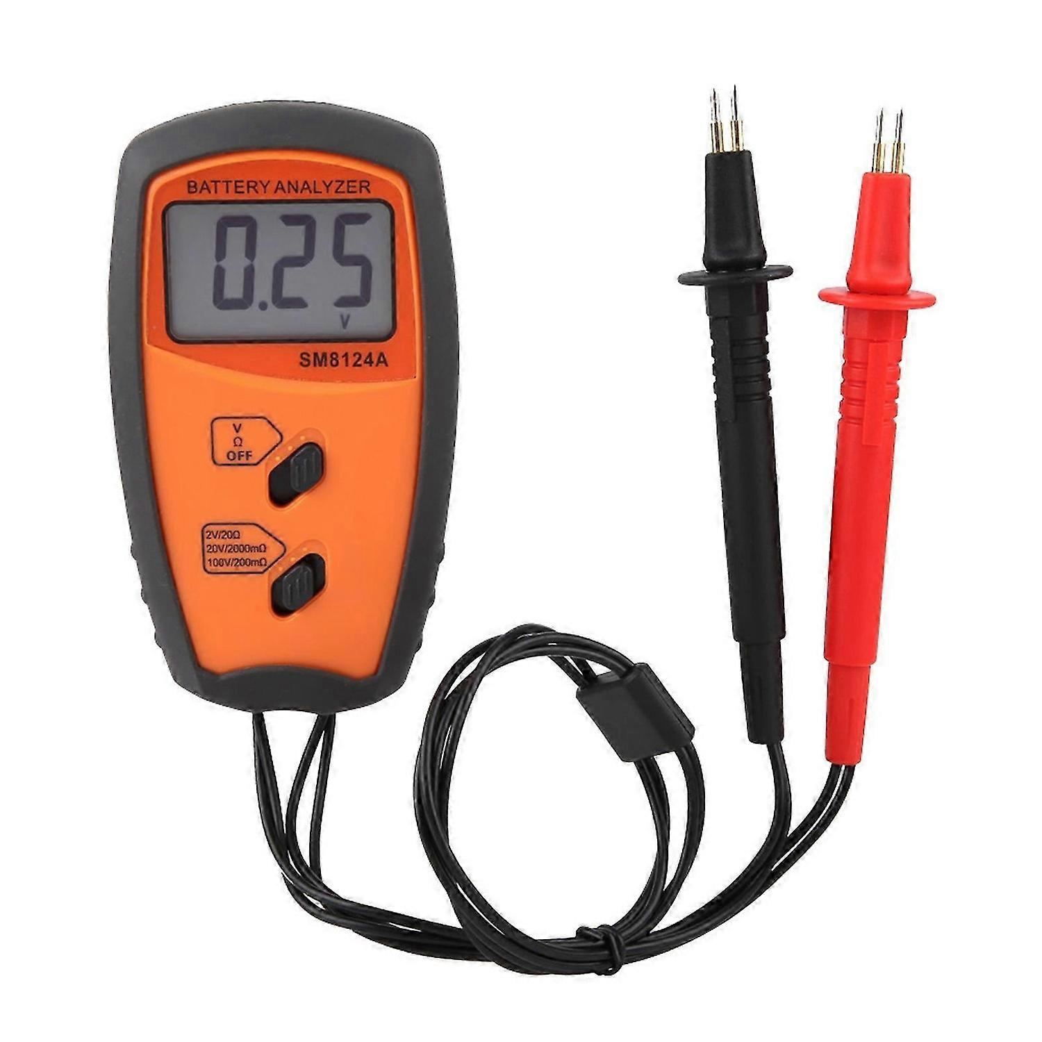 SM8124A LCD Display Digital Resistance Voltmeter Battery Voltage Tester