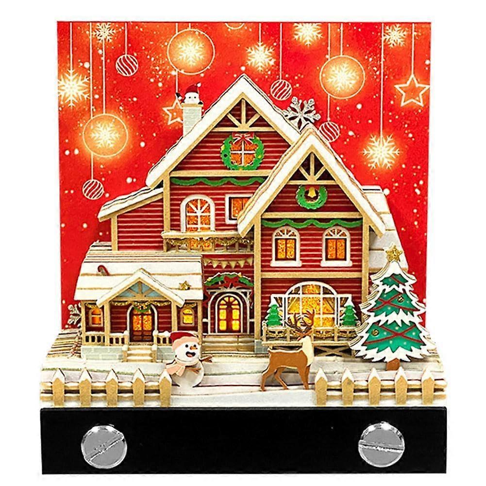 Notepad, Calendar , Christmas House with Light, 3D Notepad, NonSticky Sheets