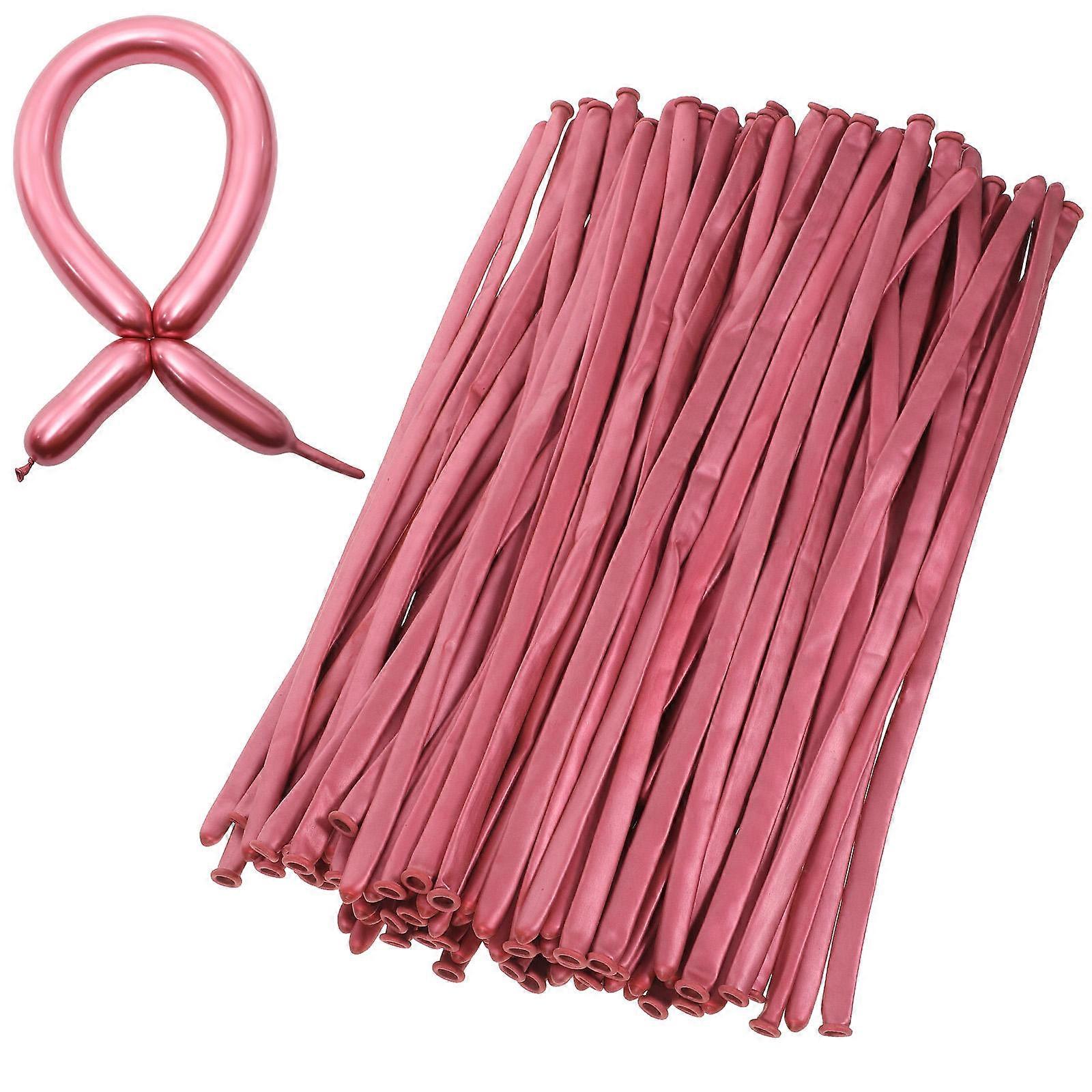 Birthday Balloons Large Latex Balloons Animal Modeling Party Decoration Long Shape 30X0.9cm Metallic Rose Red 100Pcs