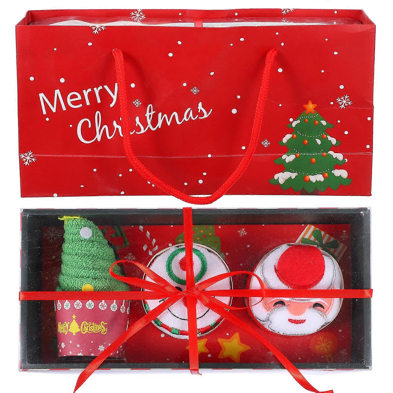 Face Towels Cotton Christmas present Item Rectangular Drying Hands Supple 26x12.5cm 1Set
