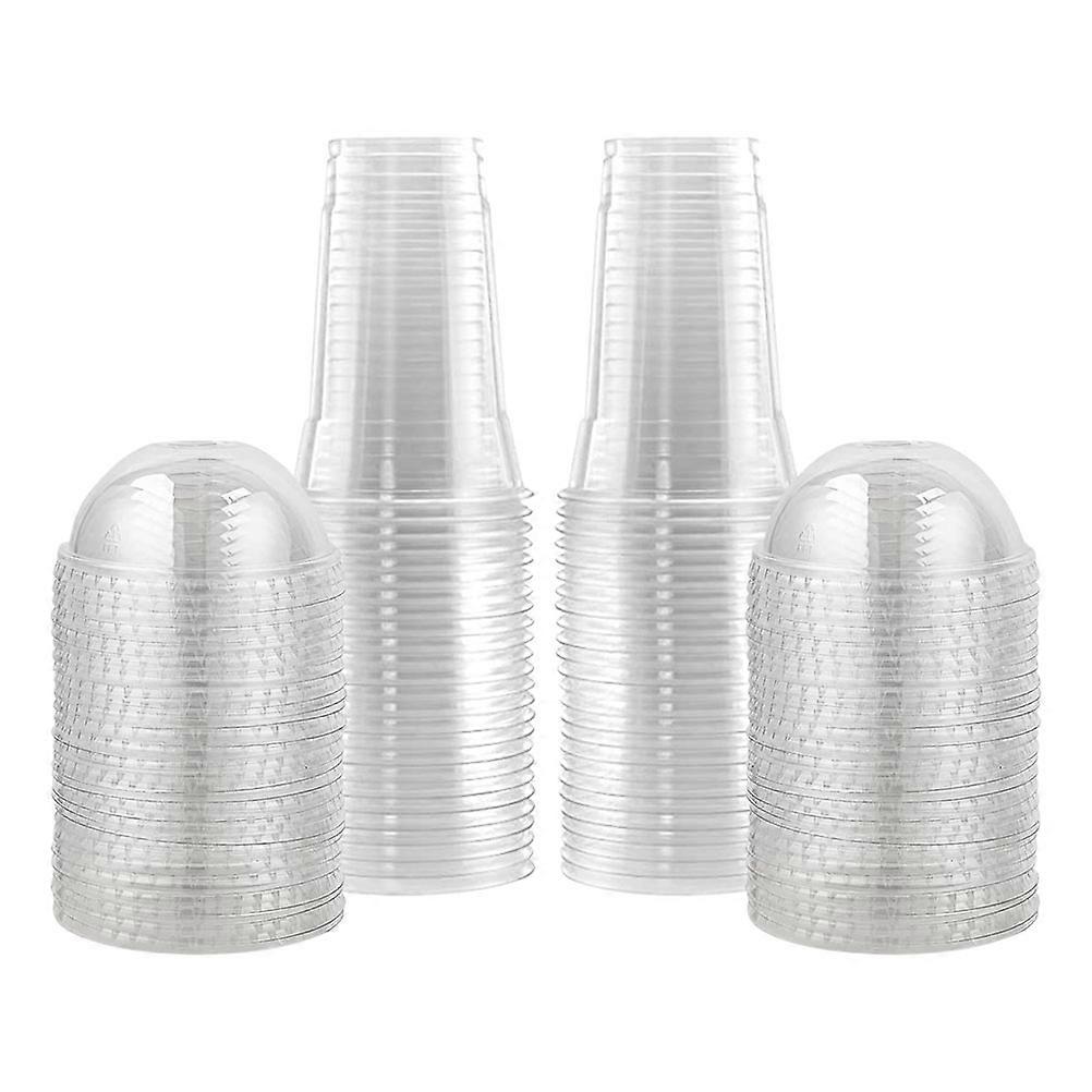 Plastic Cups With Lids Refillable Lid Transparent Viewing 50Pcs