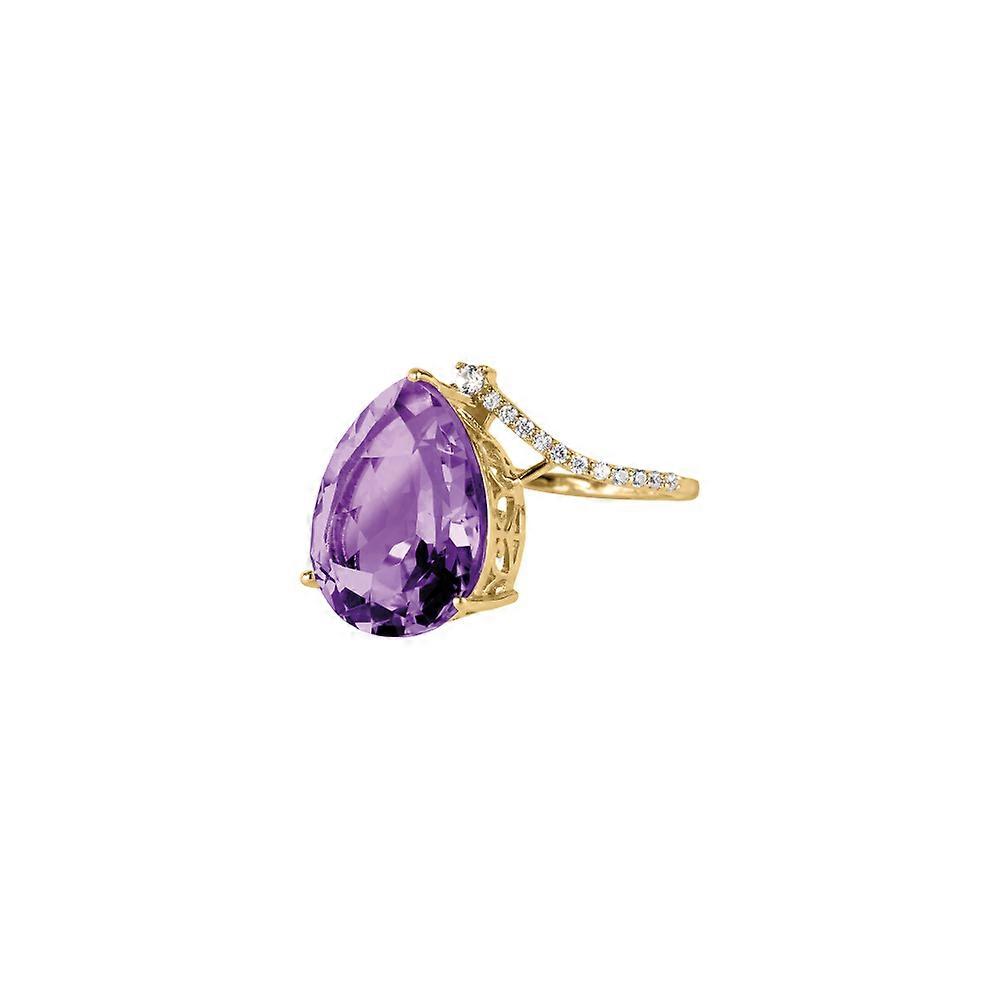 Jacques Lemans - Ring sterling silver gilded with amethyst - SE-R160D58 - Ring width: 58