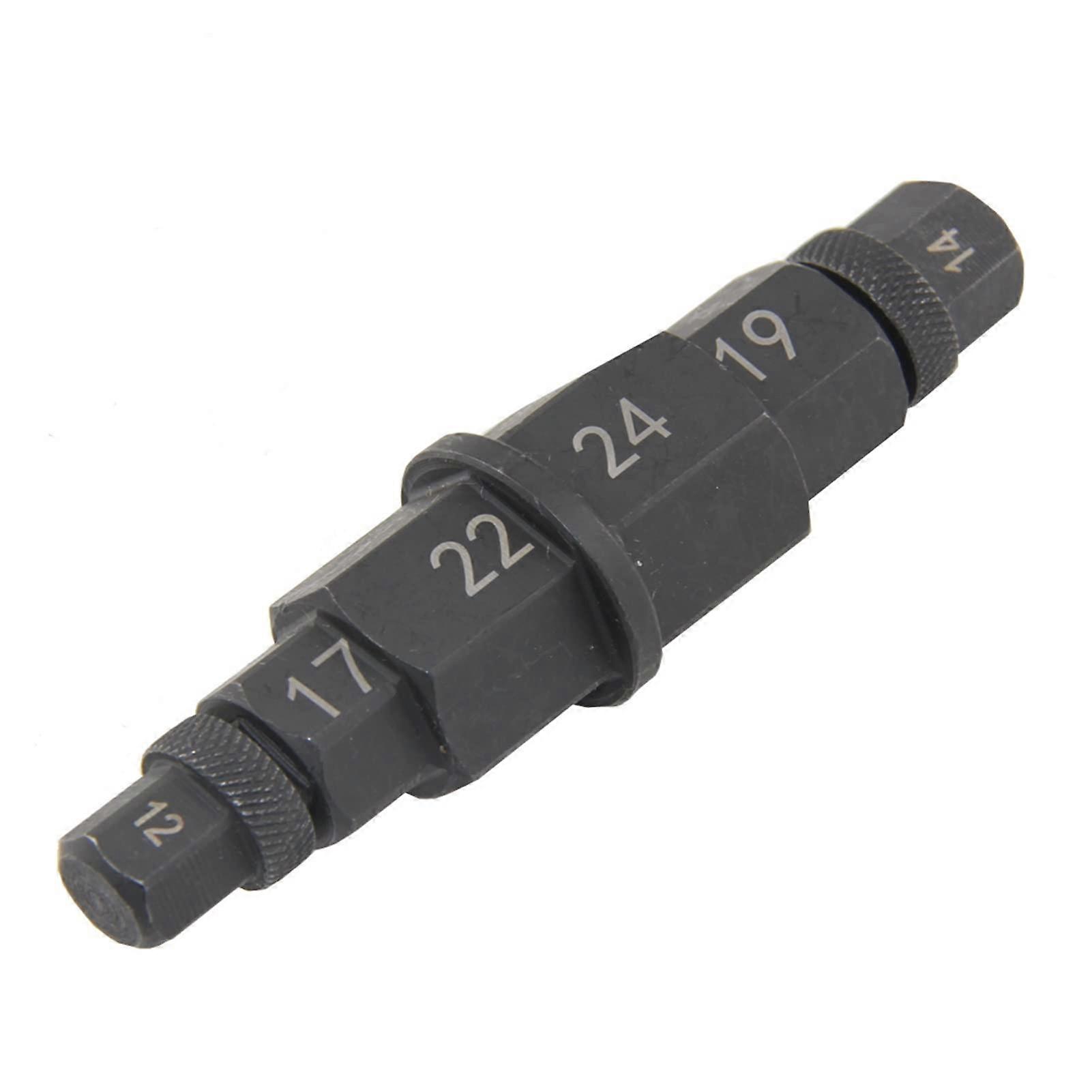6 IN 1 Hexagonal Axle Tool for Motorcycles - Front Wheel Spindle Tool with 12mm, 14mm, 17mm, 19mm, 22mm, 24mm Sockets