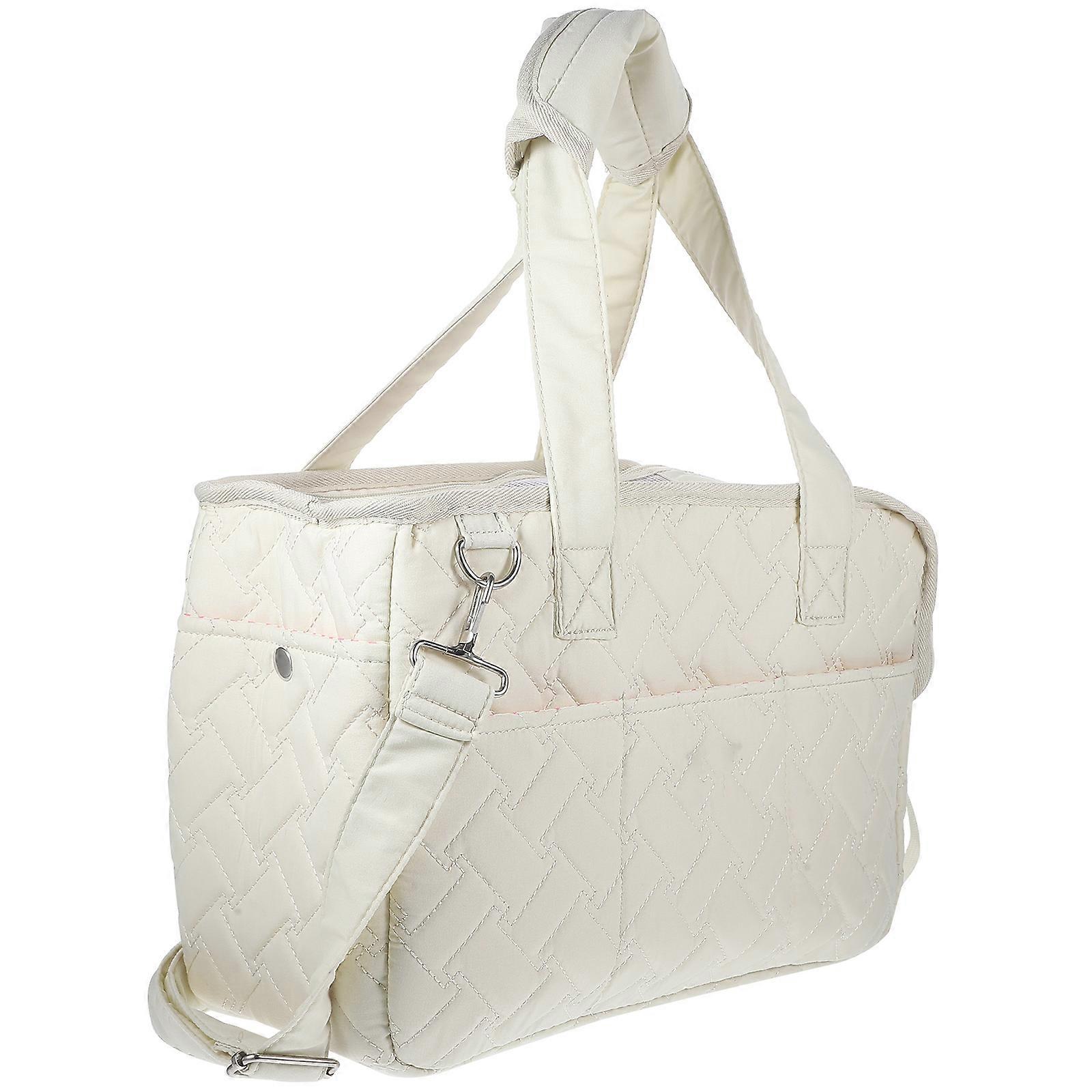 Pet Carrier Portable Cat Carrier Bag for Storage Use Beige Canvas